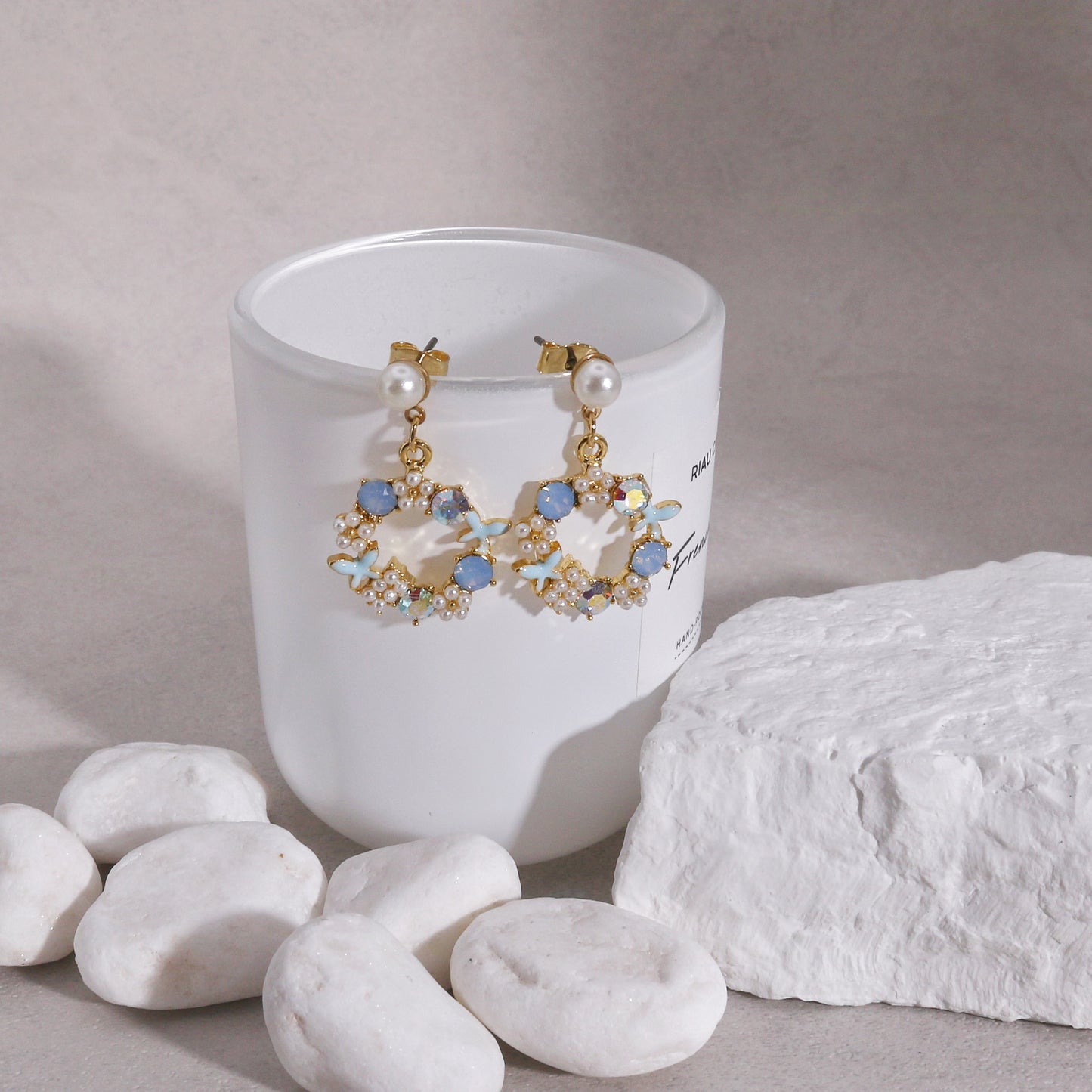 Delara Garden Crystal Dangle Earrings
