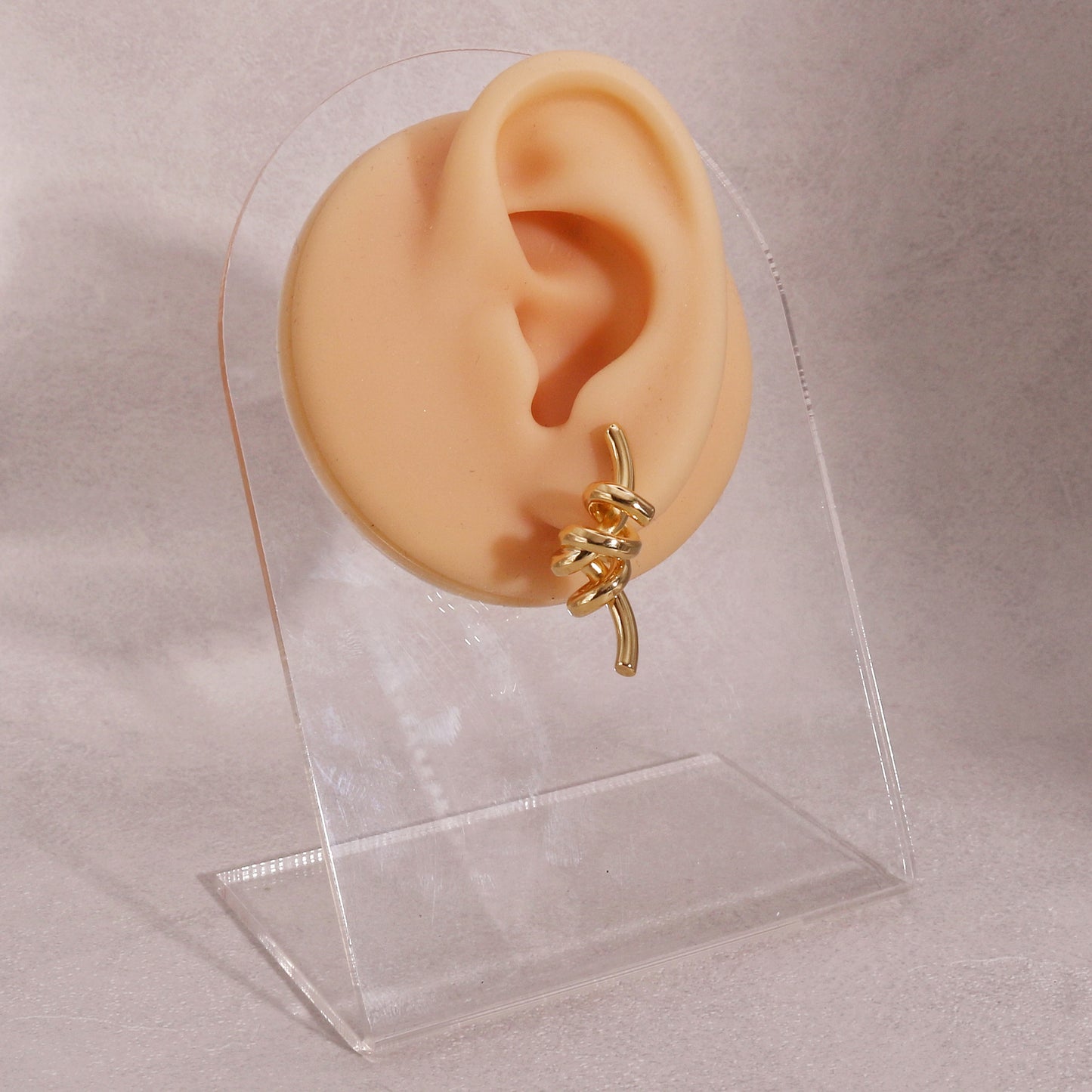 Kyla Fancy Twisted Rod Metal Drop Earrings