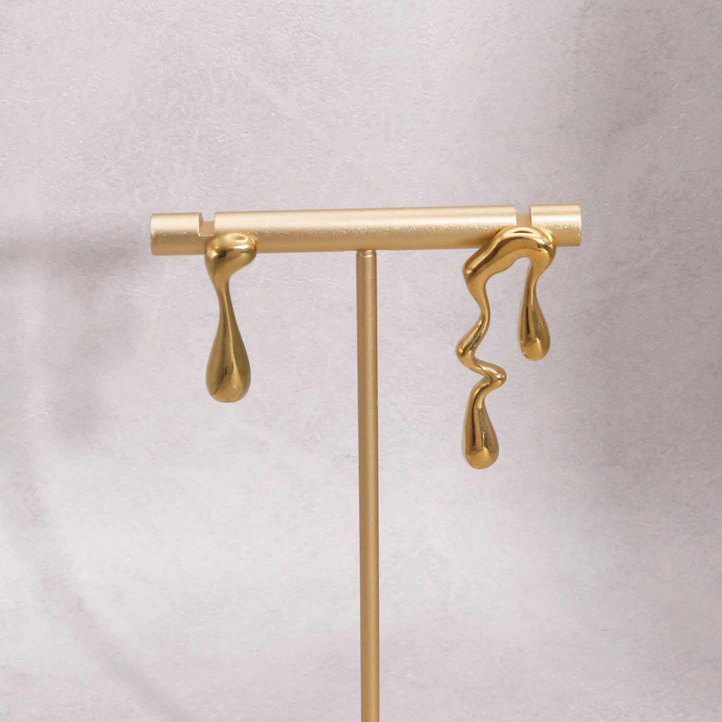 Melania Asymmetric Steel Artistry Stud Earrings