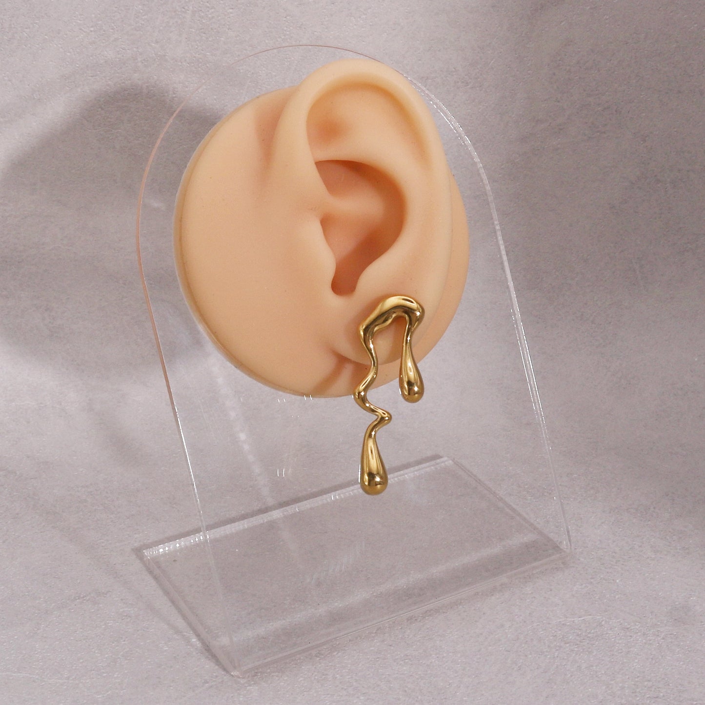 Melania Asymmetric Steel Artistry Stud Earrings