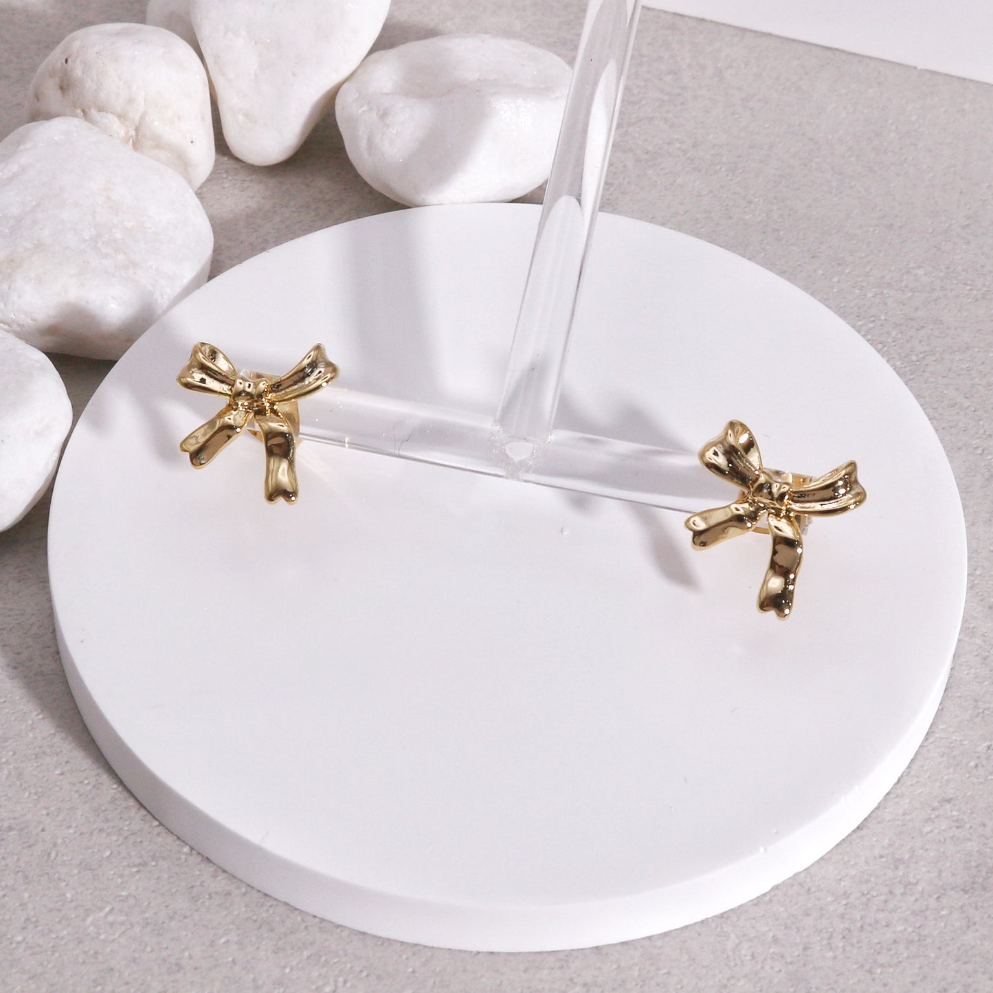 Aaliyah Dainty Bow Tie Ribbon Stud Earrings