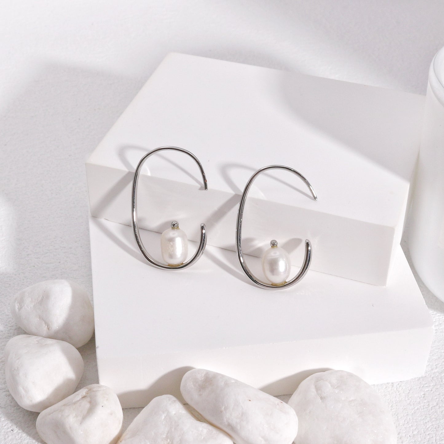 Allisa Freshwater Pearl Hoop Drop Earrings