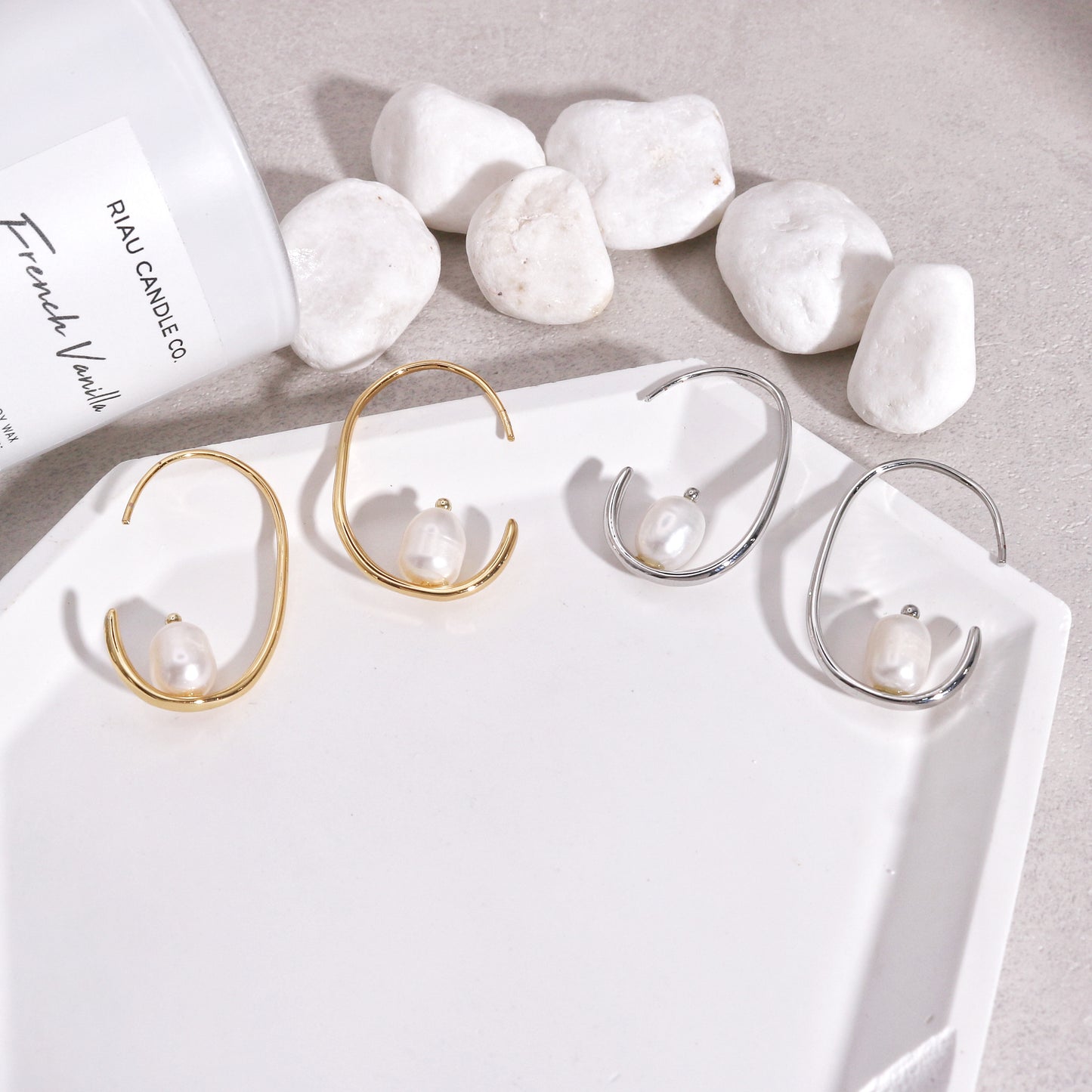 Allisa Freshwater Pearl Hoop Drop Earrings