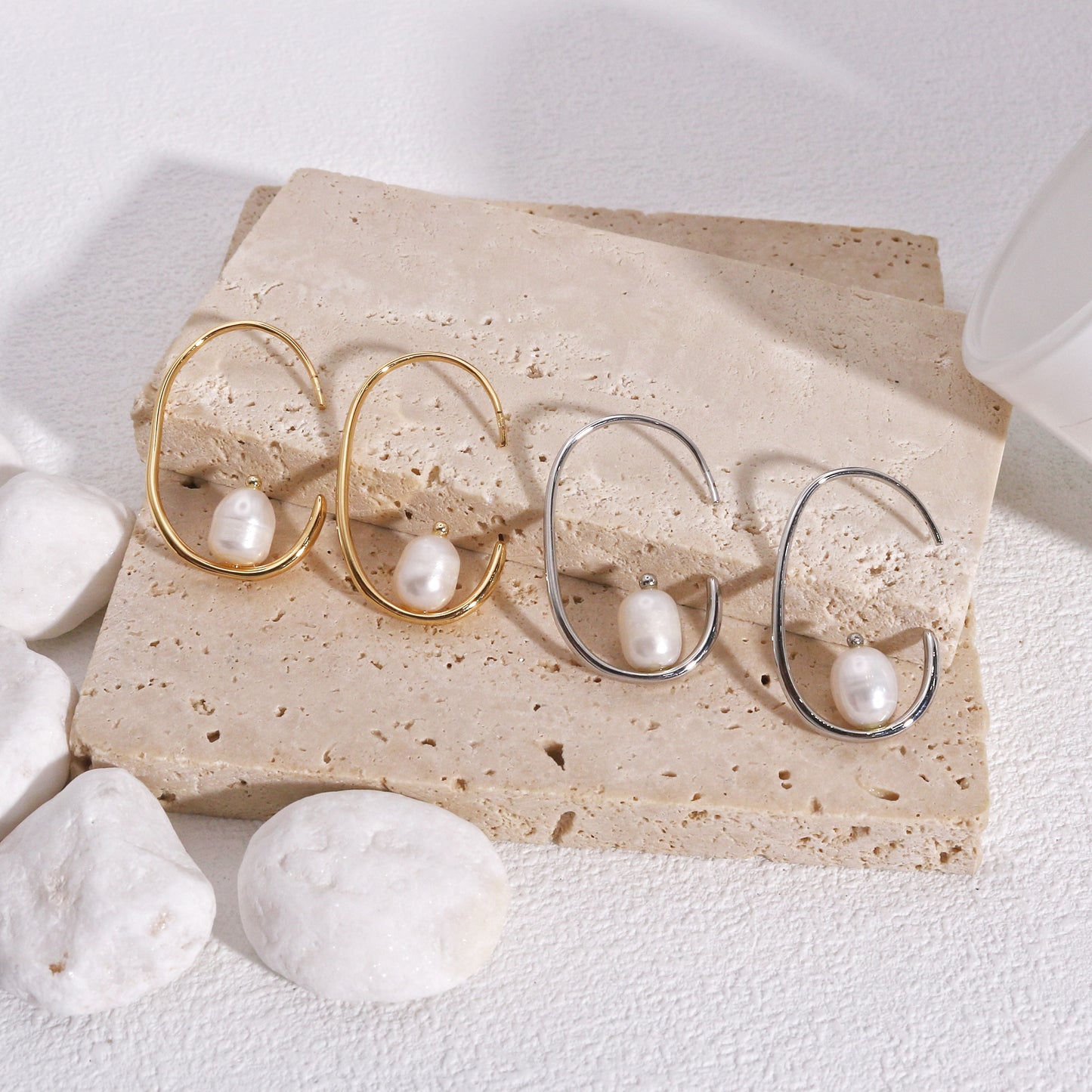 Allisa Freshwater Pearl Hoop Drop Earrings