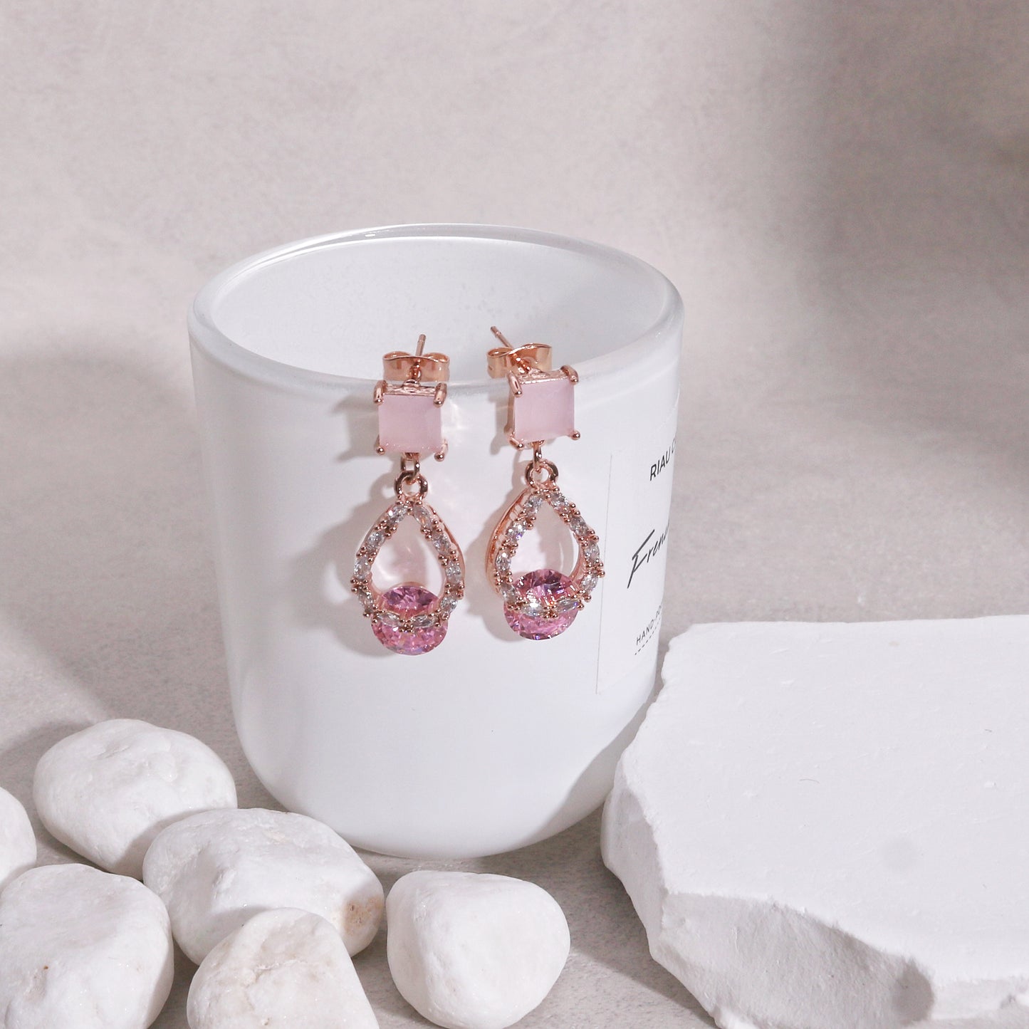 Charlyn Glamor CZ Statement Drop Earrings