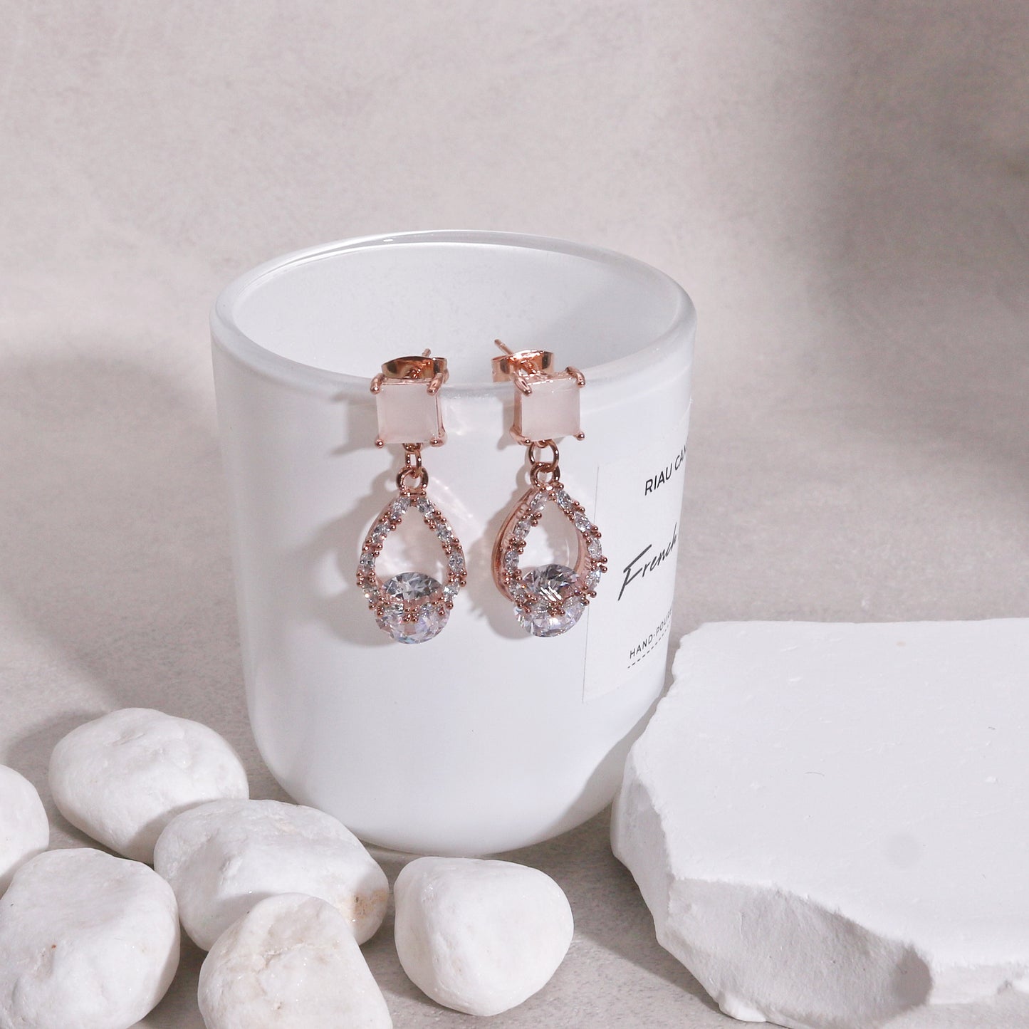 Charlyn Glamor CZ Statement Drop Earrings