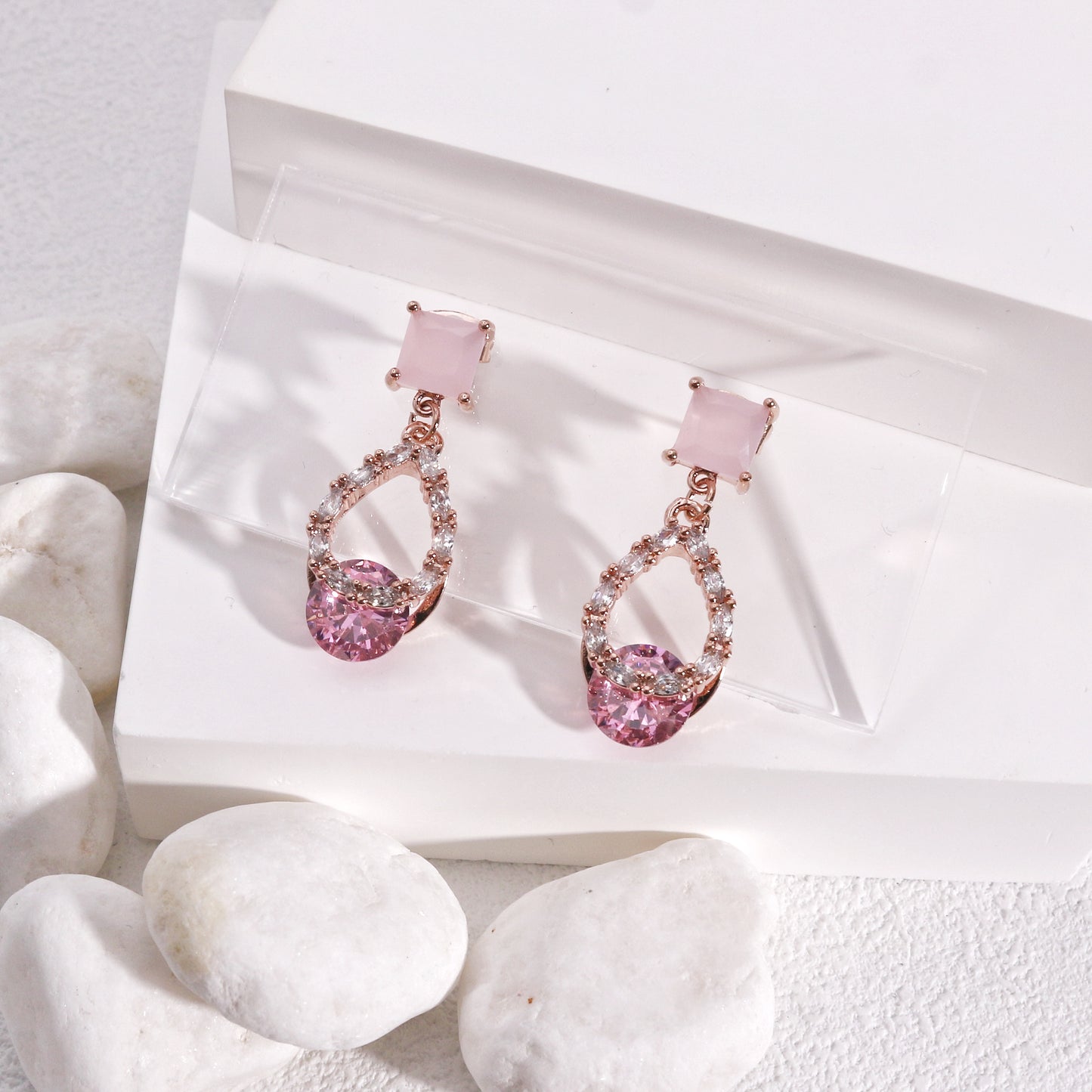 Charlyn Glamor CZ Statement Drop Earrings