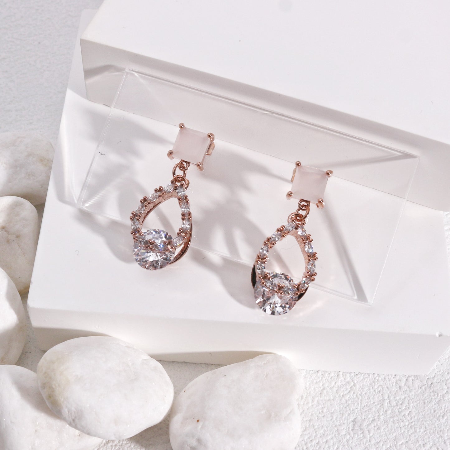 Charlyn Glamor CZ Statement Drop Earrings