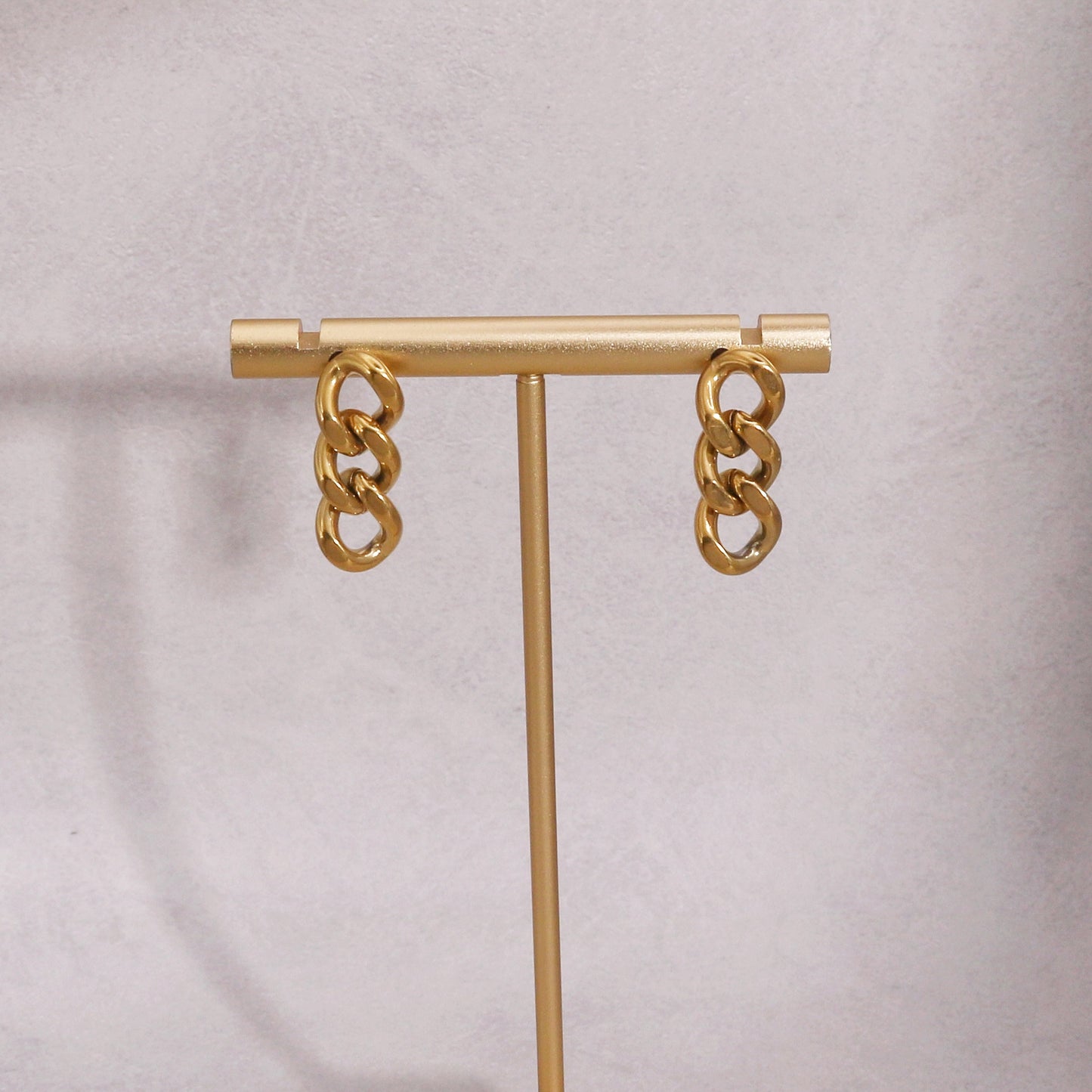 Cassidy Minimalist Steel Chain Link Drop Earrings