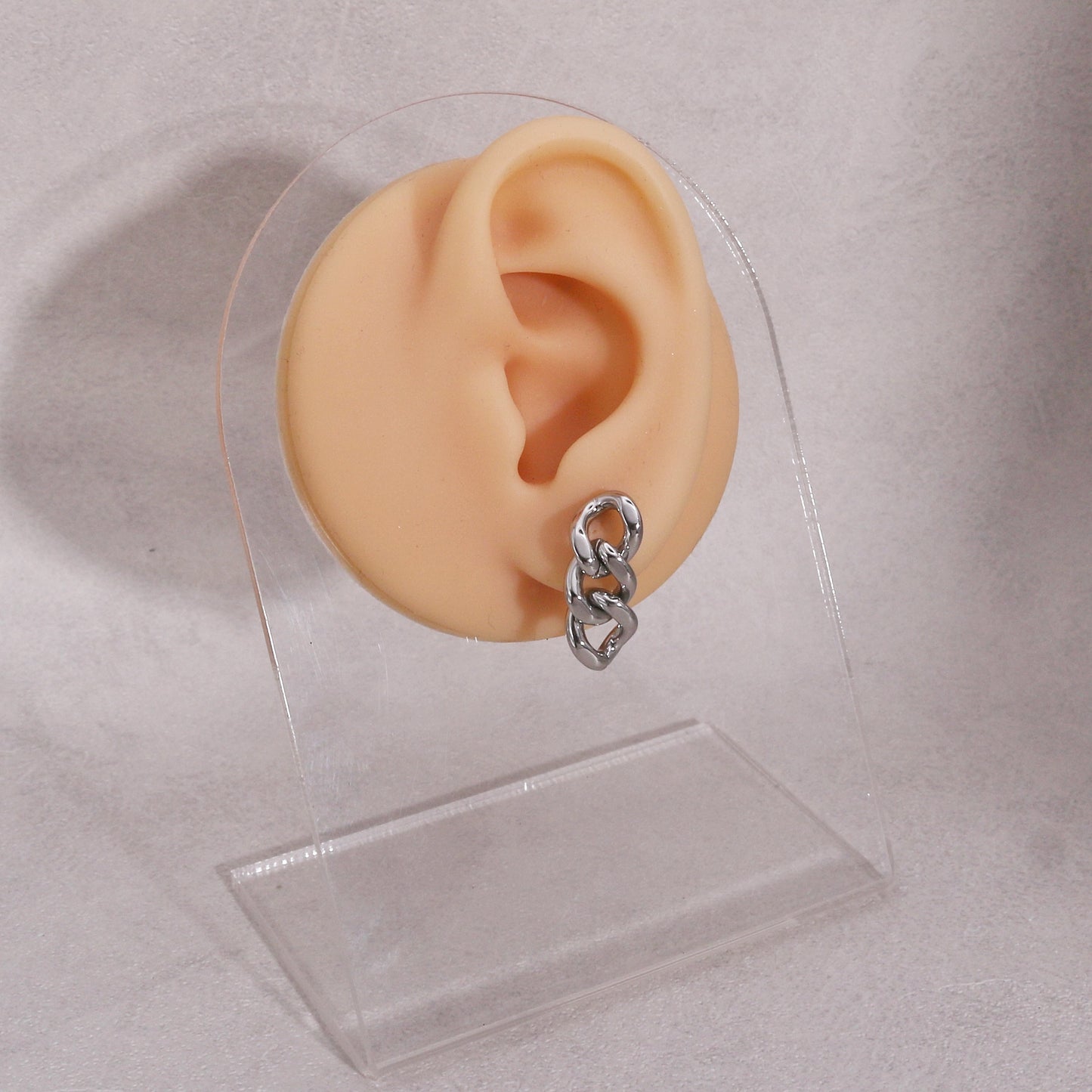 Cassidy Minimalist Steel Chain Link Drop Earrings