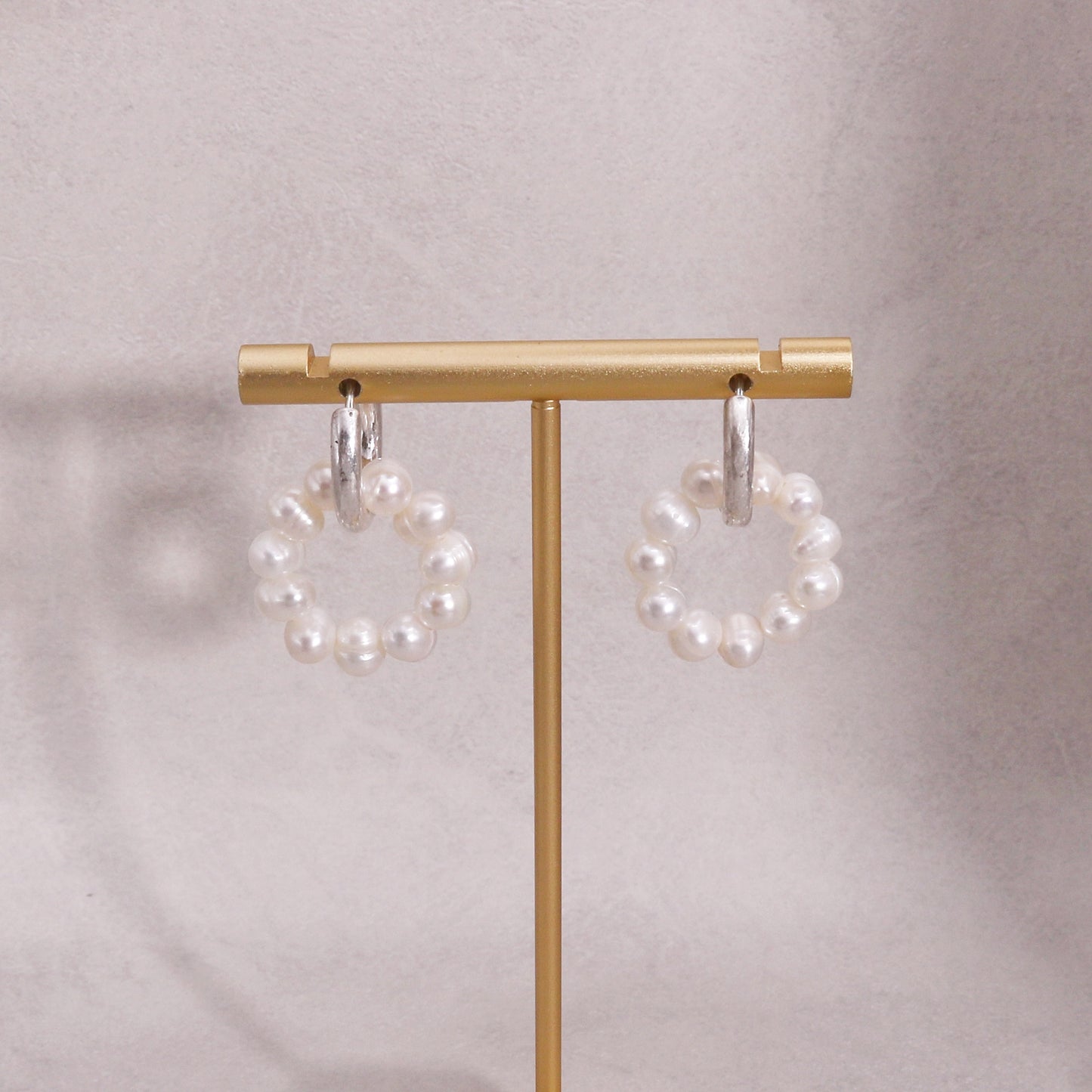 Baily Ring of Freshwater Pearl Hoop Drop Earrings