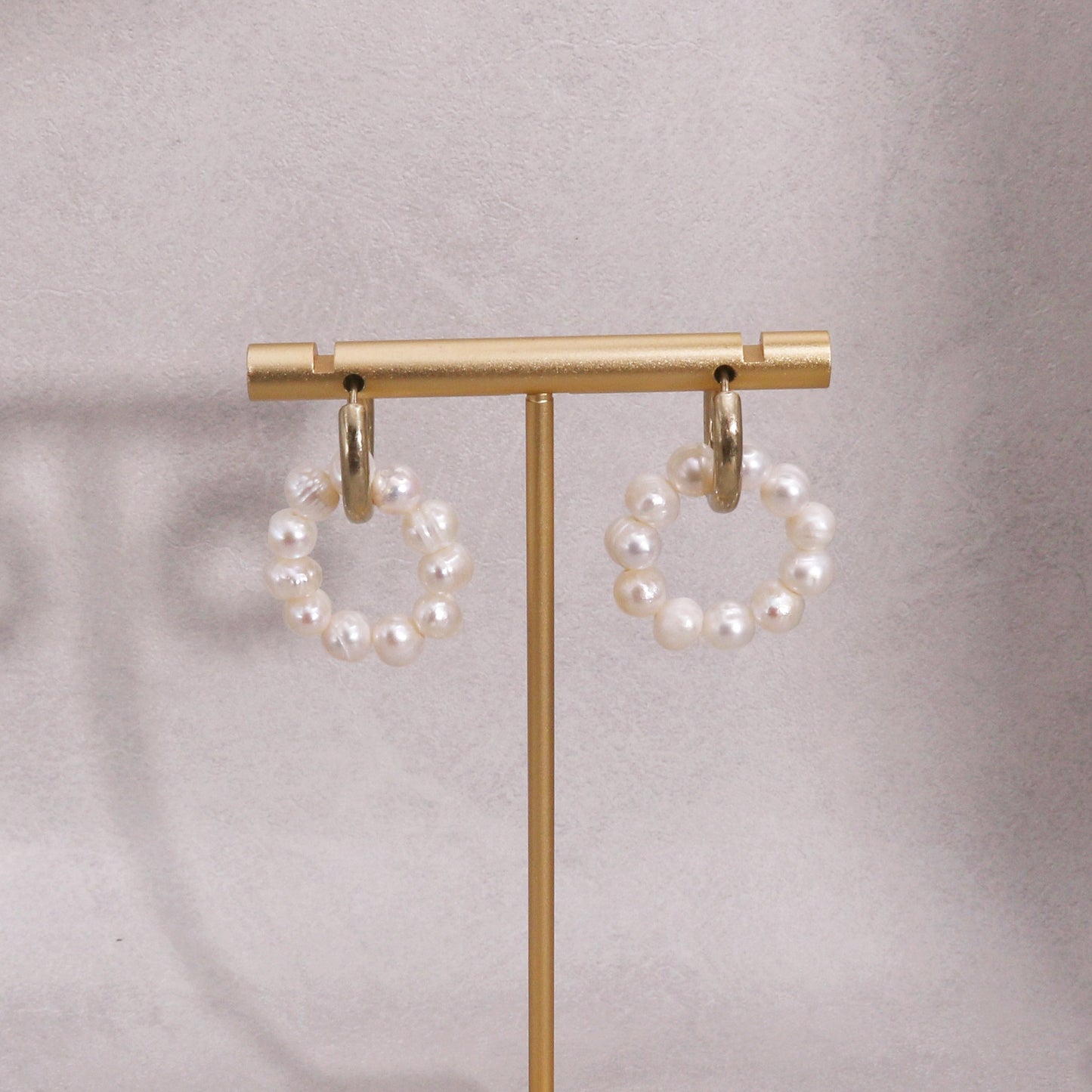 Baily Ring of Freshwater Pearl Hoop Drop Earrings