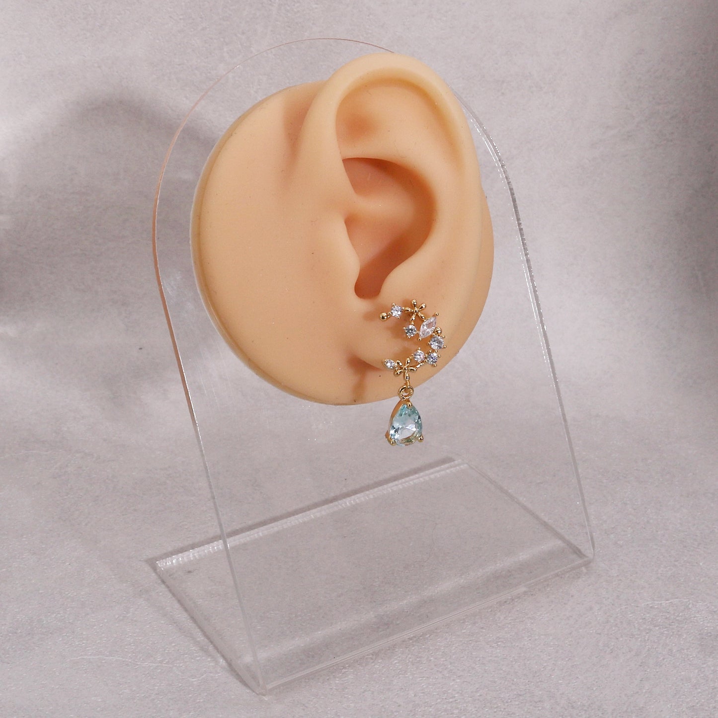 Halcyon Delicate Crescent Crystal Drop Earrings