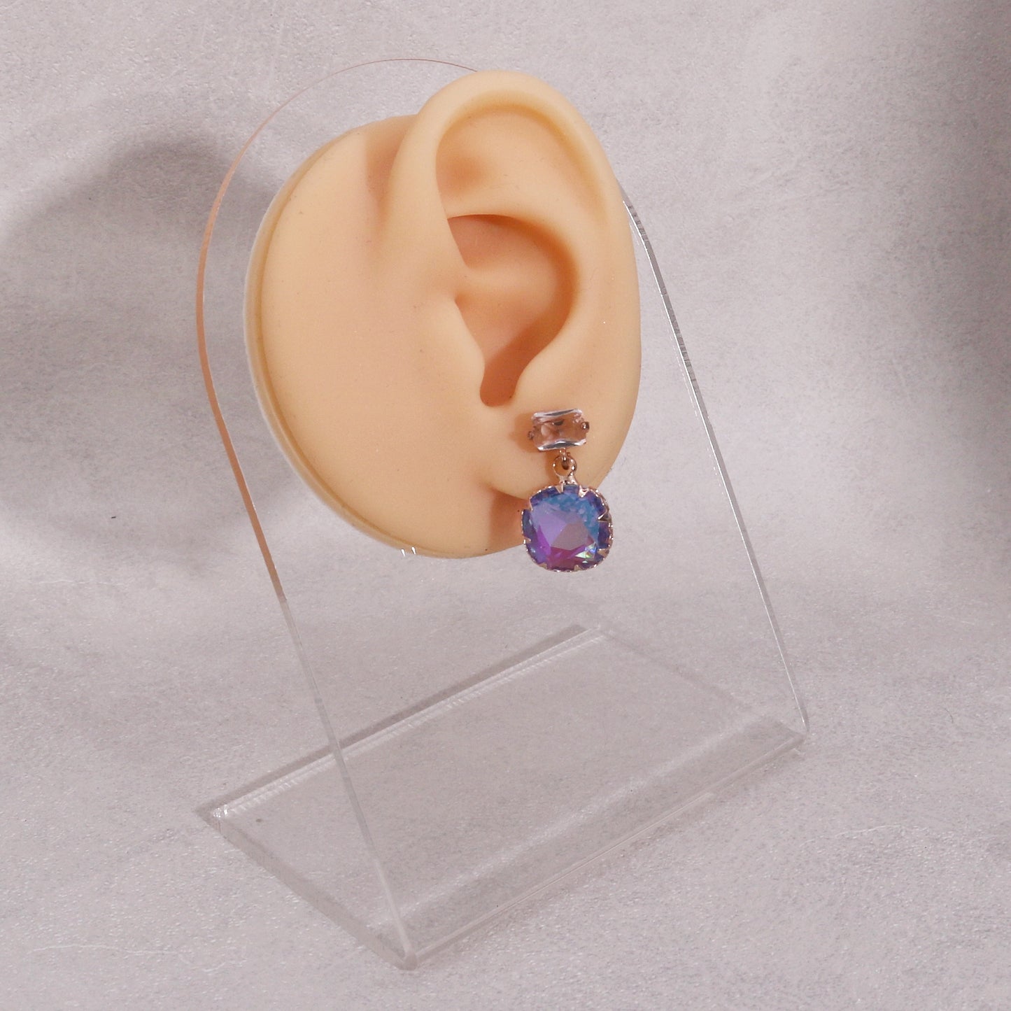 Victoria Solitaire Square Cut Crystal Drop Earrings