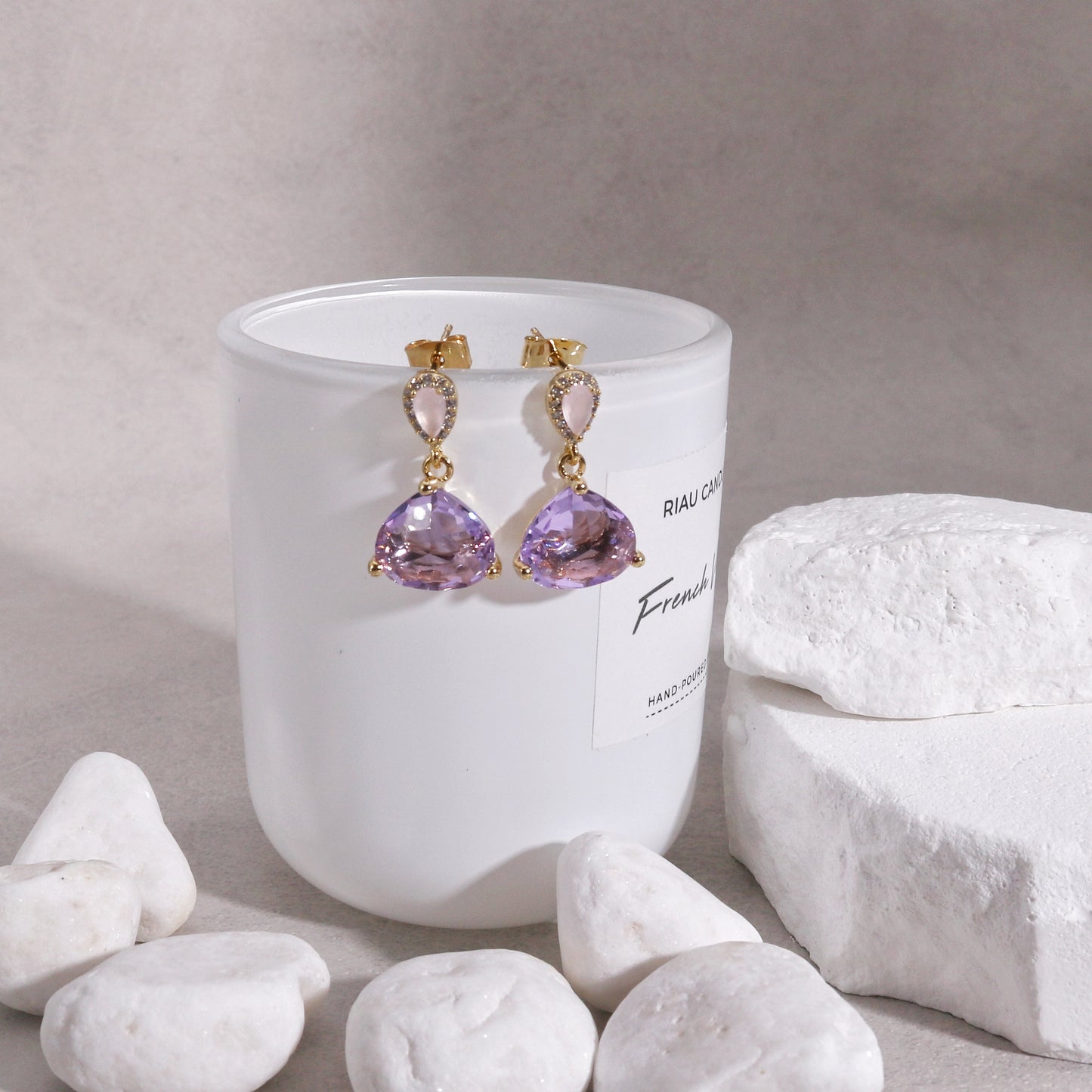 Luxury Trillion Cut CZ Solitaire Drop Earrings