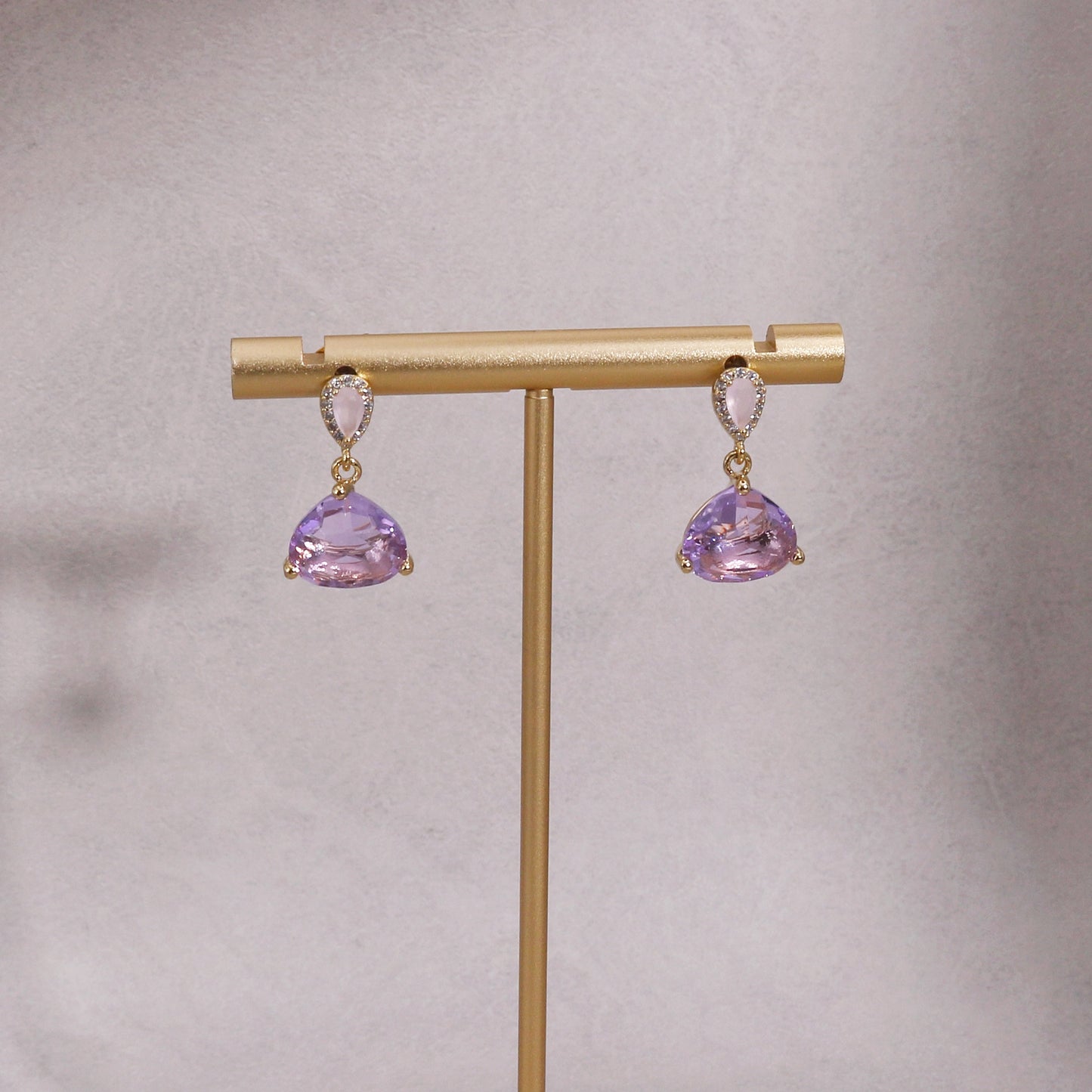 Luxury Trillion Cut CZ Solitaire Drop Earrings
