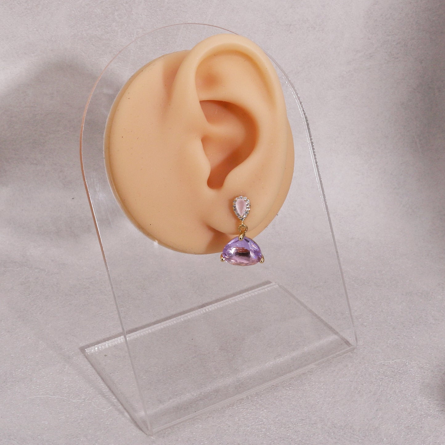 Luxury Trillion Cut CZ Solitaire Drop Earrings