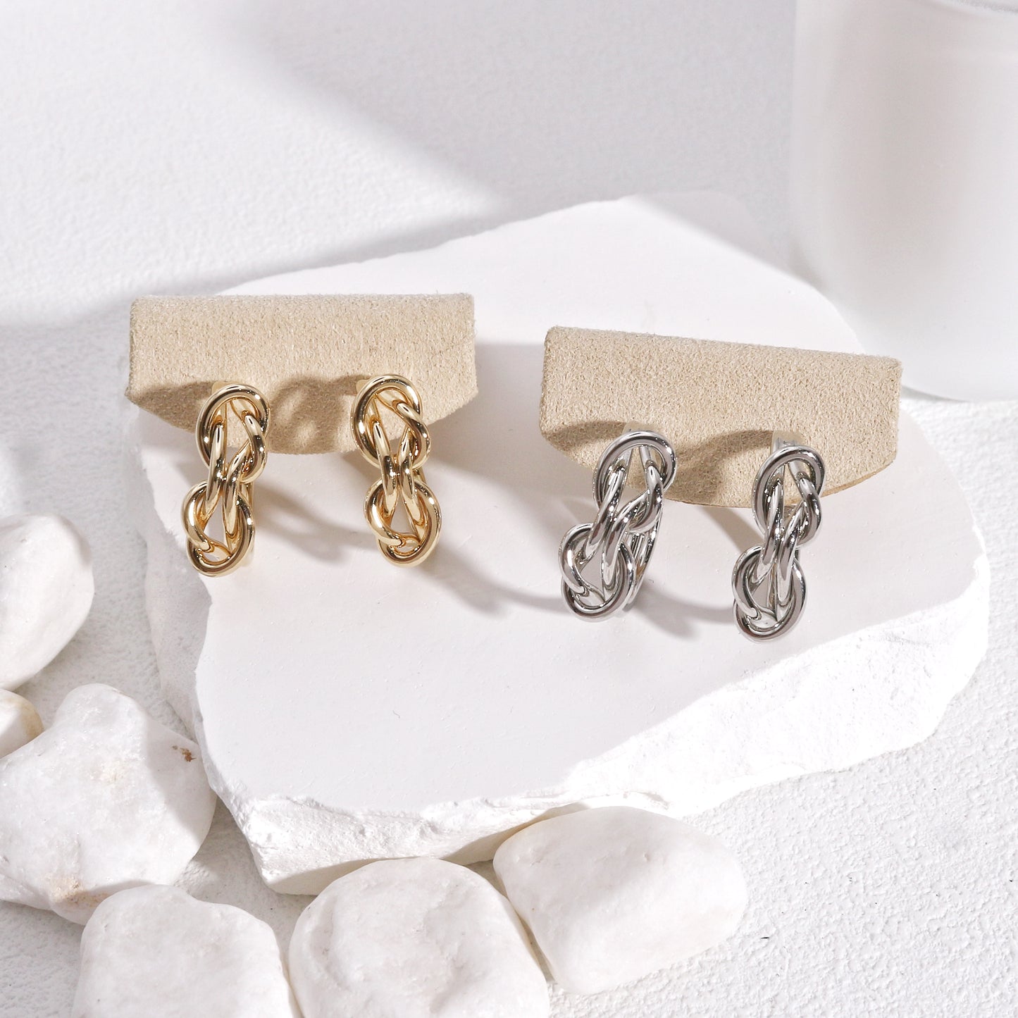Cadence Fancy Interlooping Metal Hoop Earrings