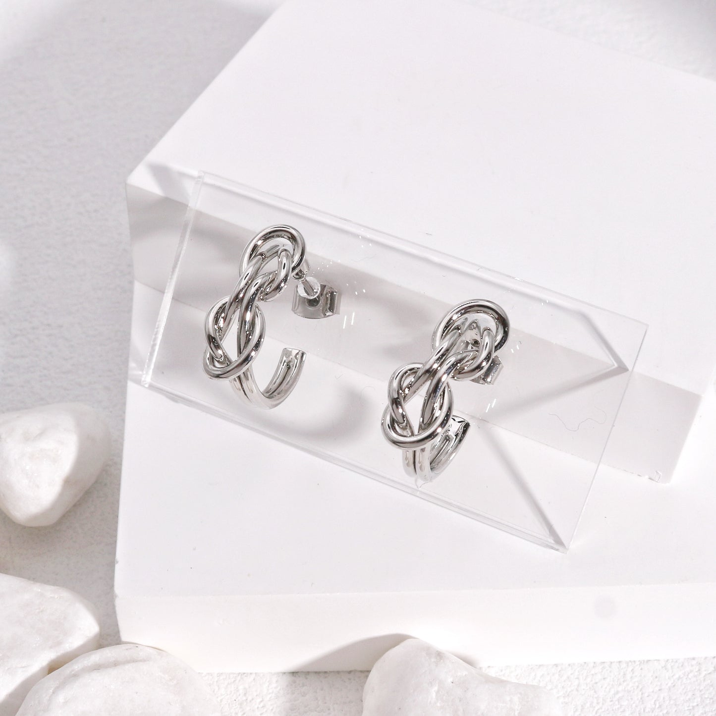 Cadence Fancy Interlooping Metal Hoop Earrings