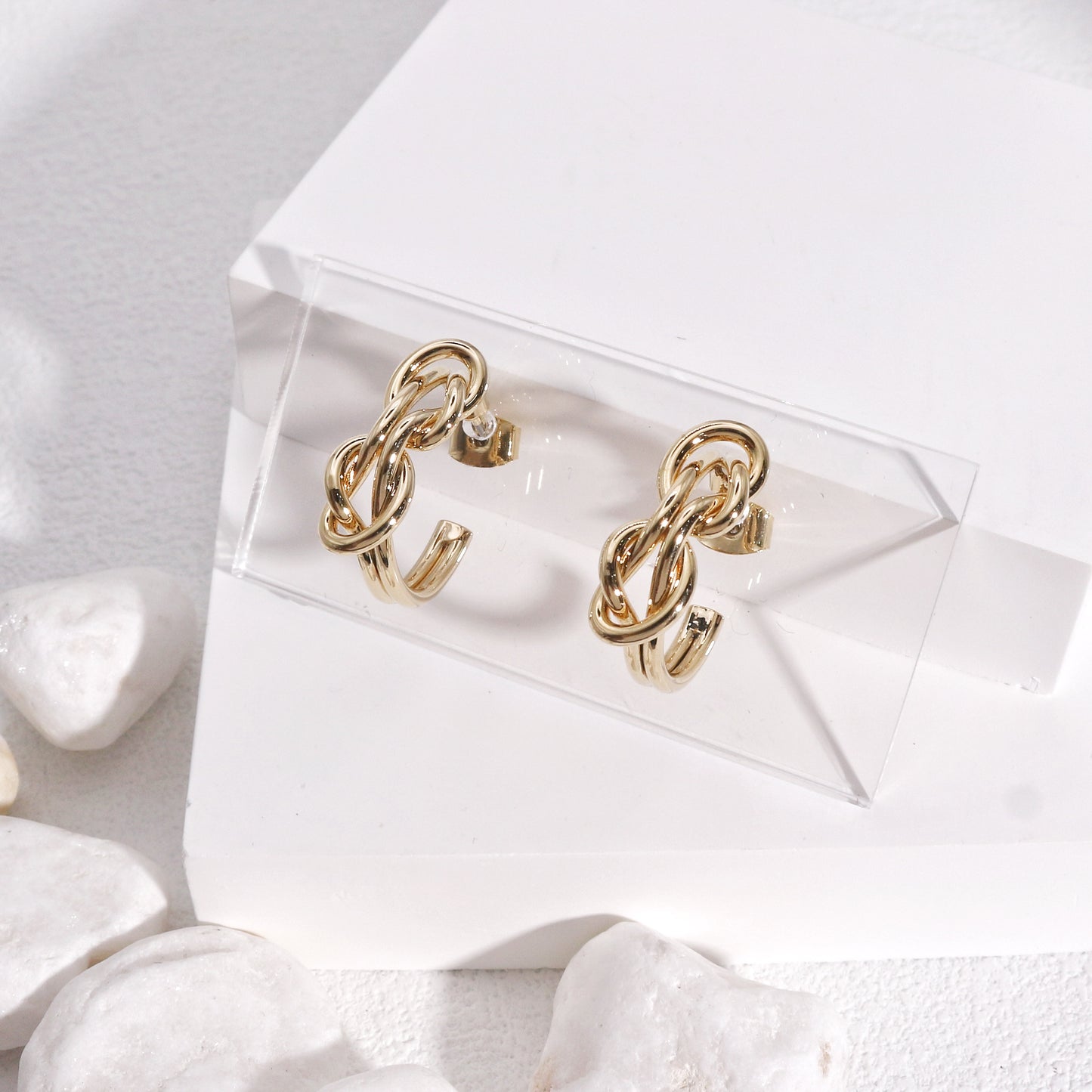 Cadence Fancy Interlooping Metal Hoop Earrings