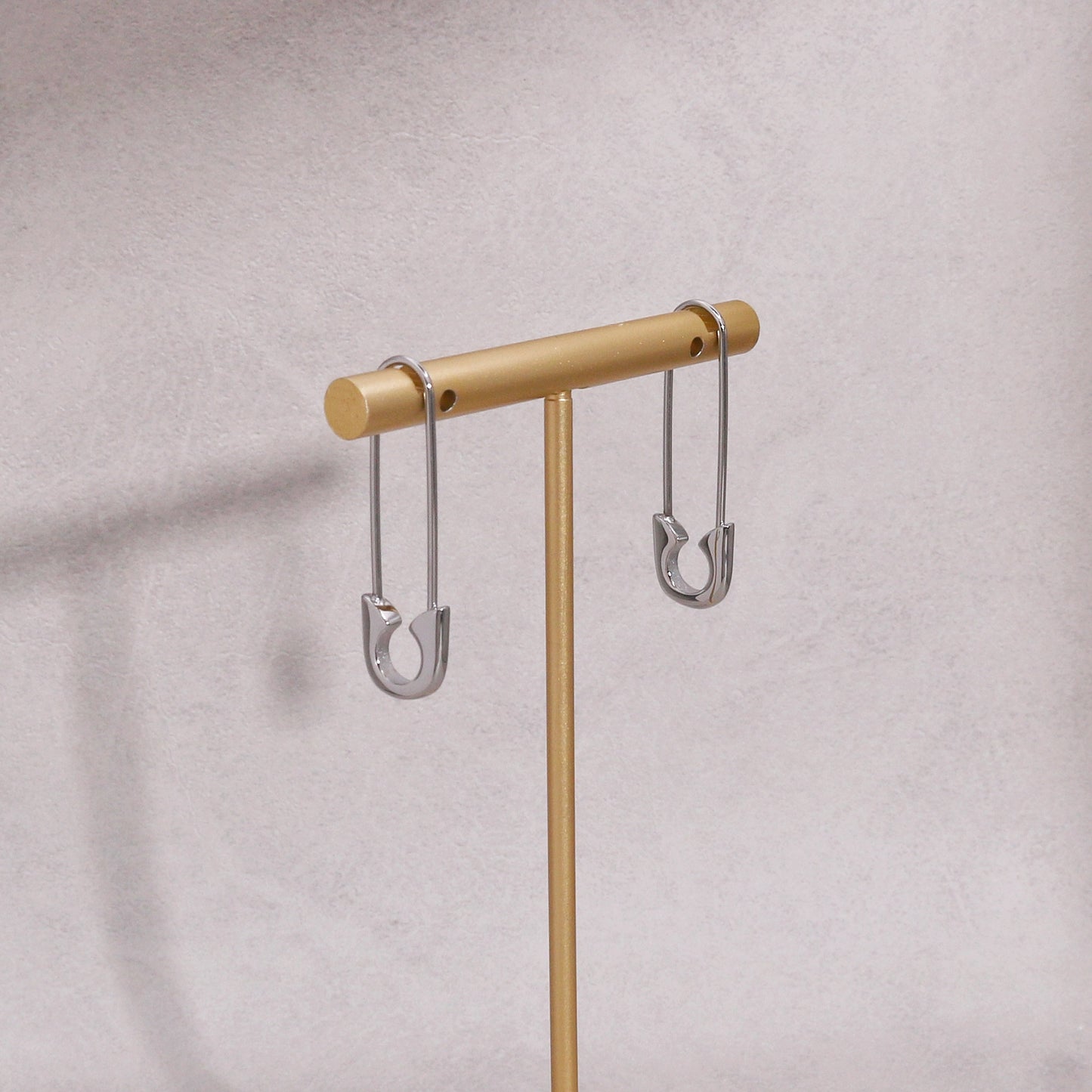 Hannah's Edgy Safety Pin Drop Earrings