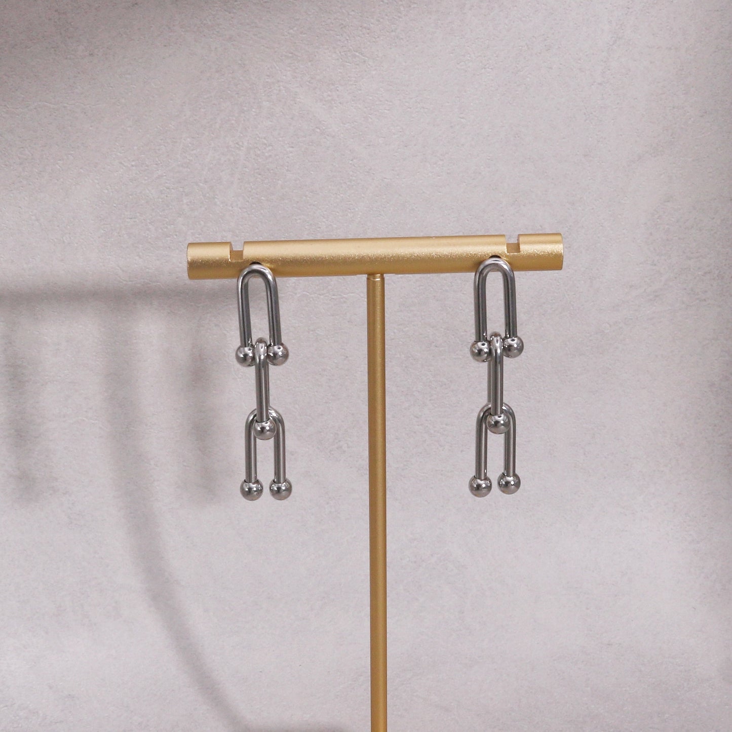 Peyton Modern Glamor Steel Drop Earrings