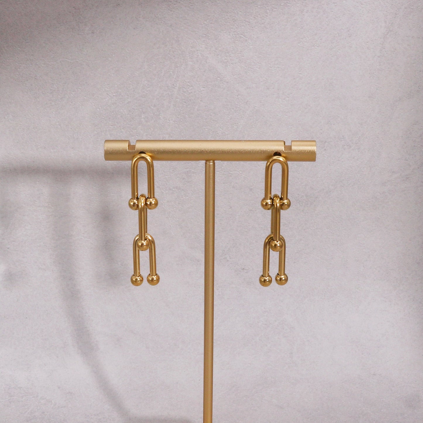 Peyton Modern Glamor Steel Drop Earrings