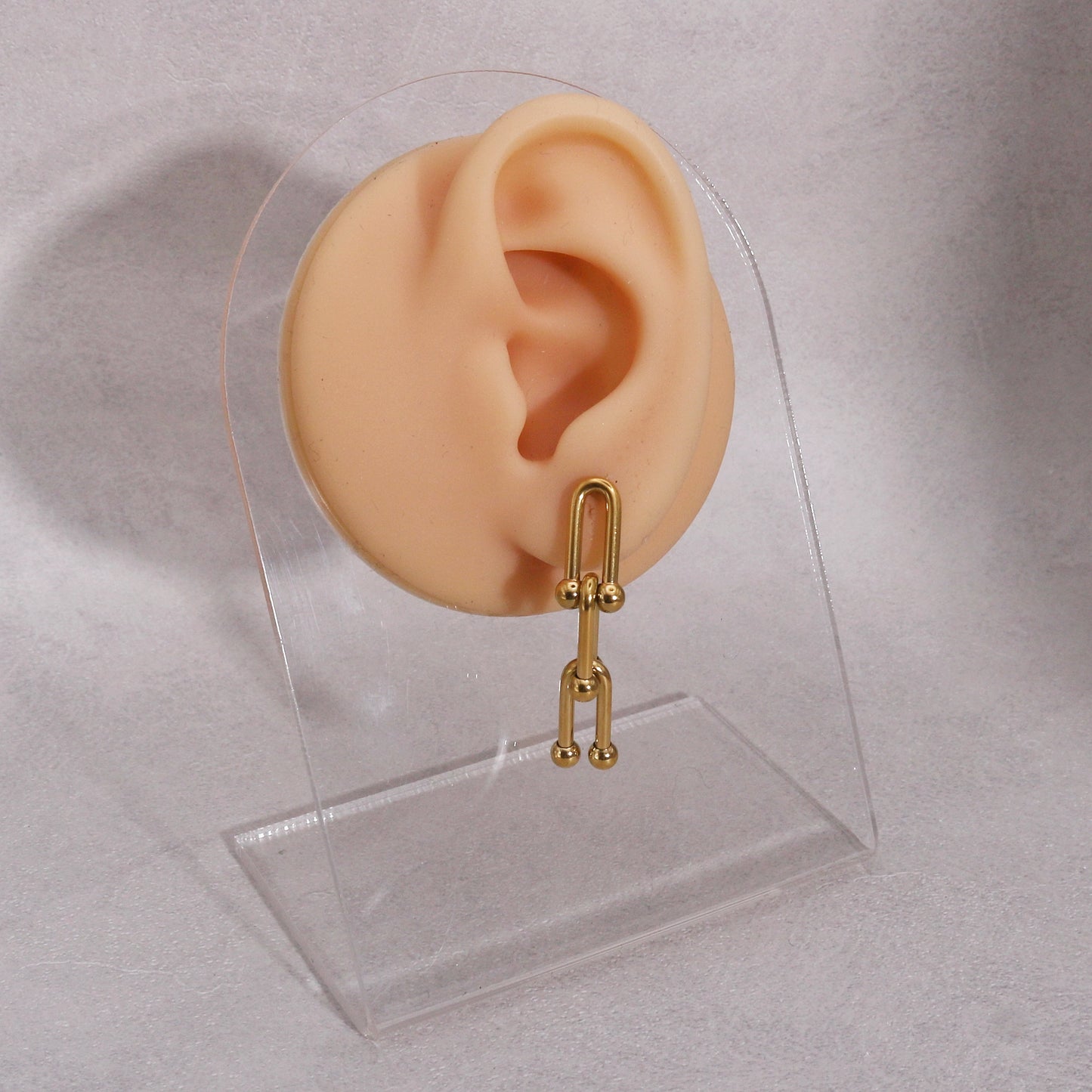 Peyton Modern Glamor Steel Drop Earrings