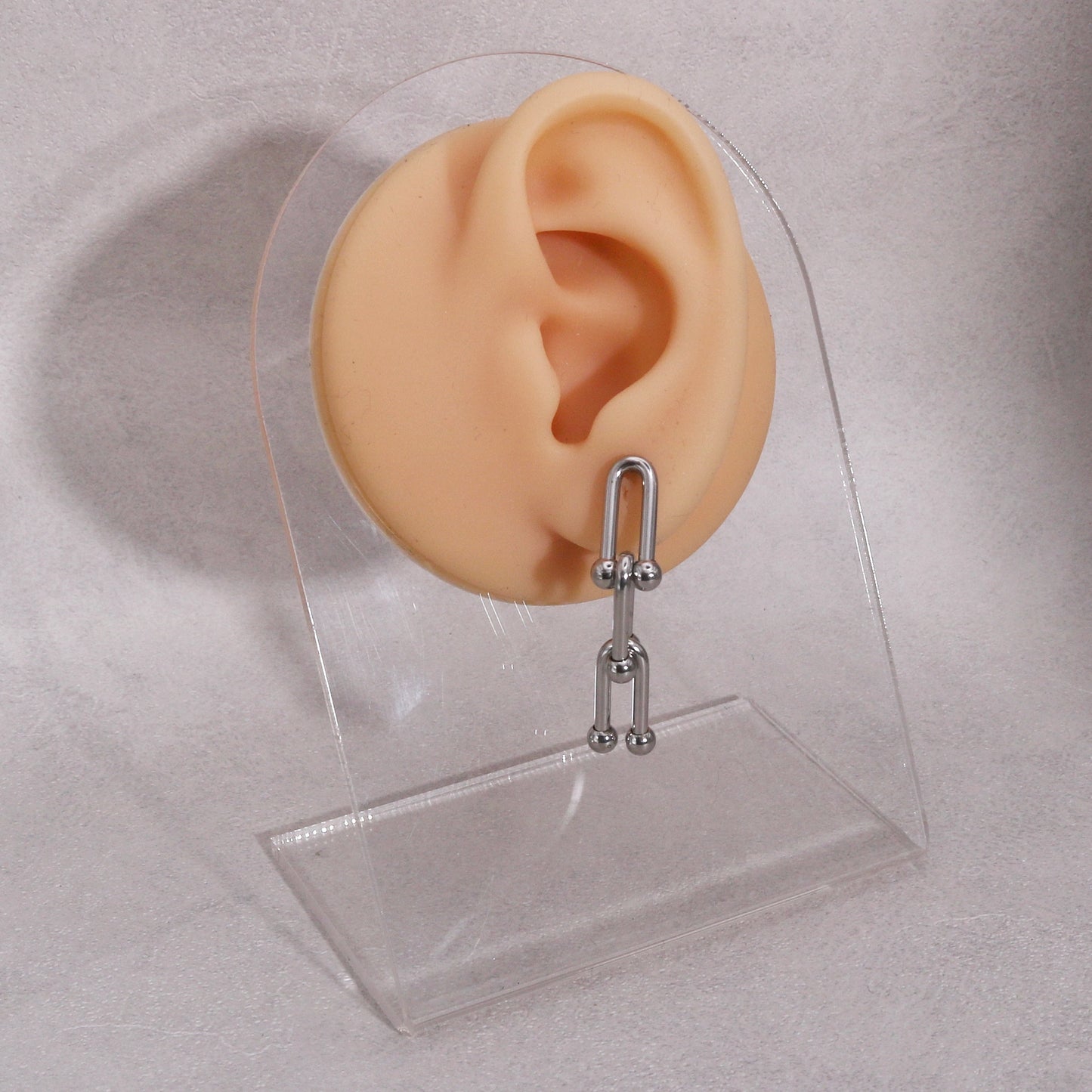 Peyton Modern Glamor Steel Drop Earrings