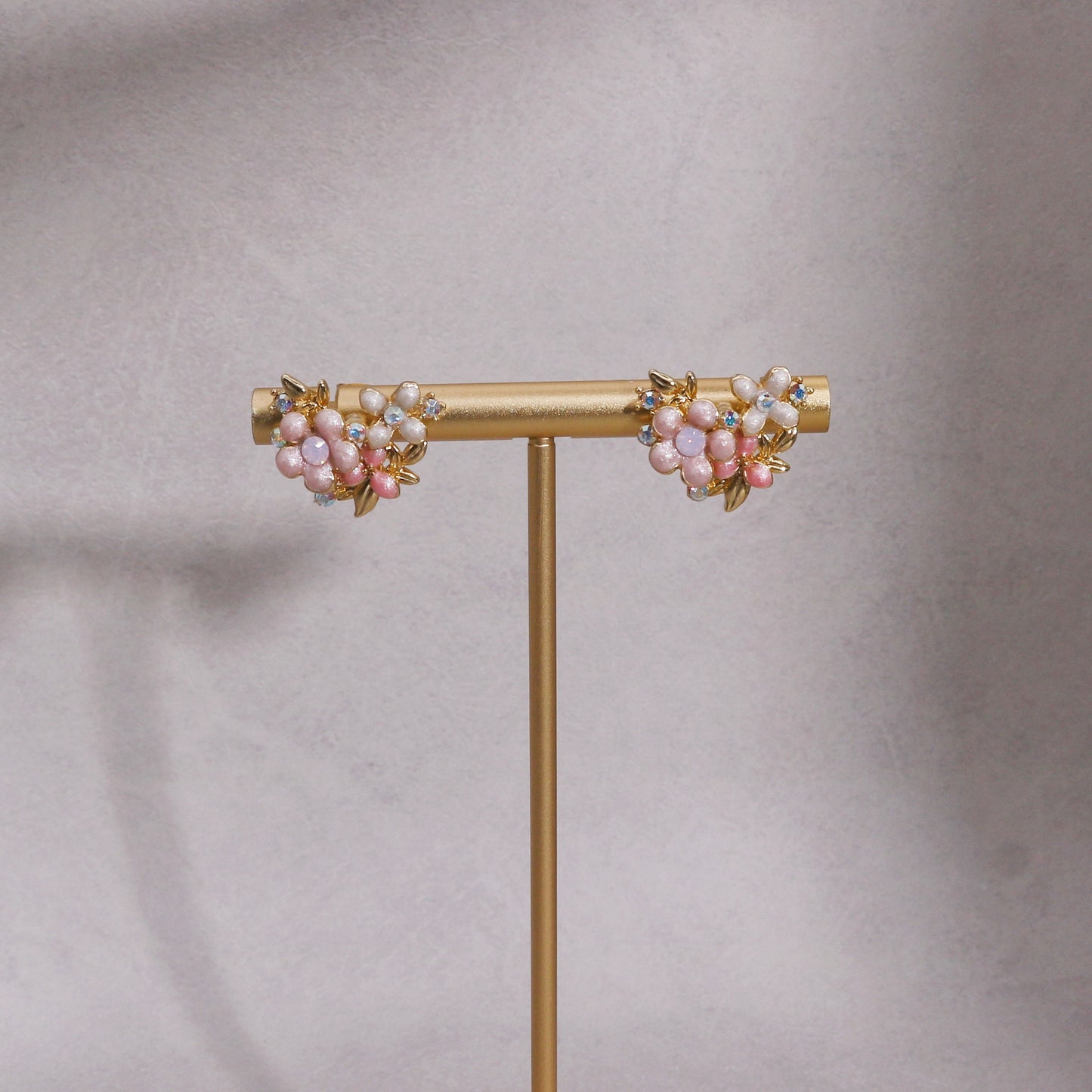 Heart Shaped Floral Bouquet Stud Earrings