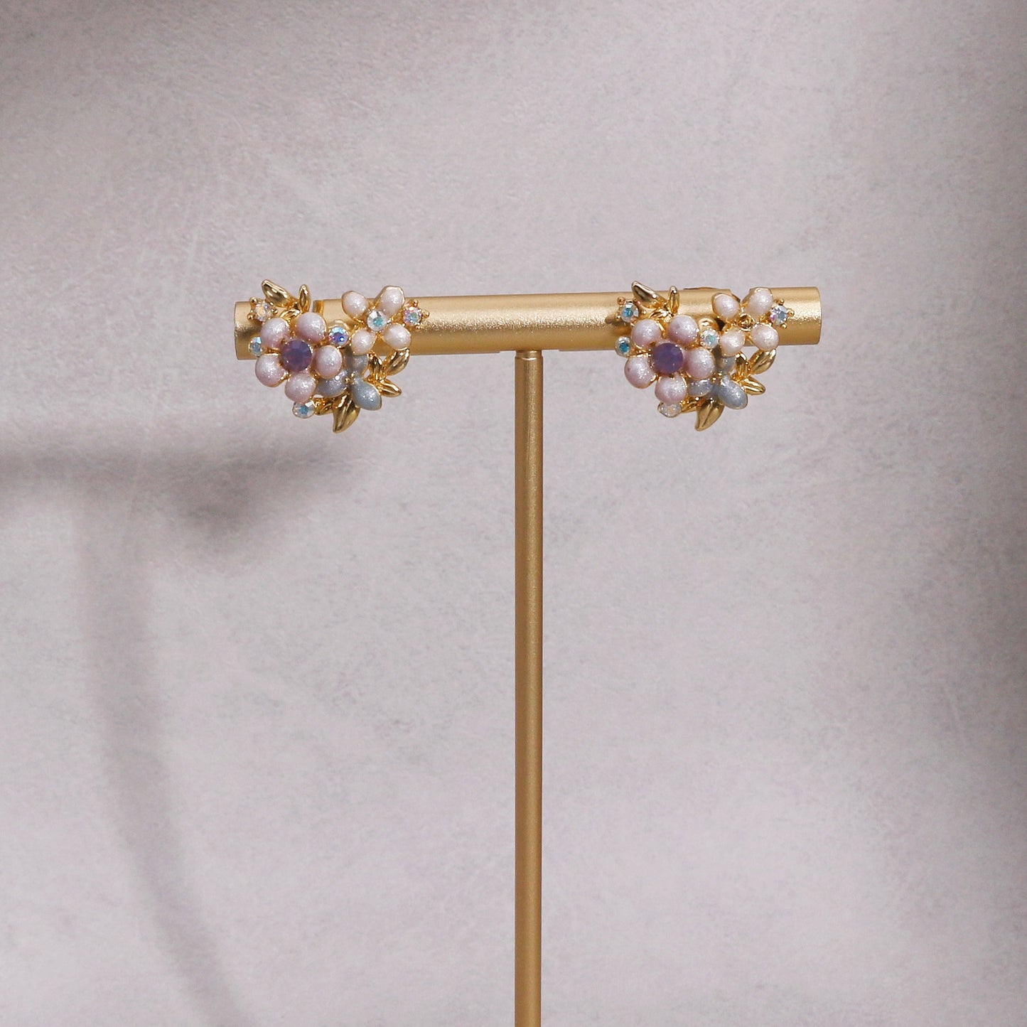 Heart Shaped Floral Bouquet Stud Earrings