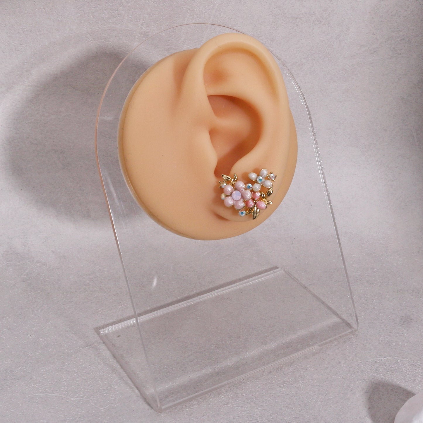 Heart Shaped Floral Bouquet Stud Earrings
