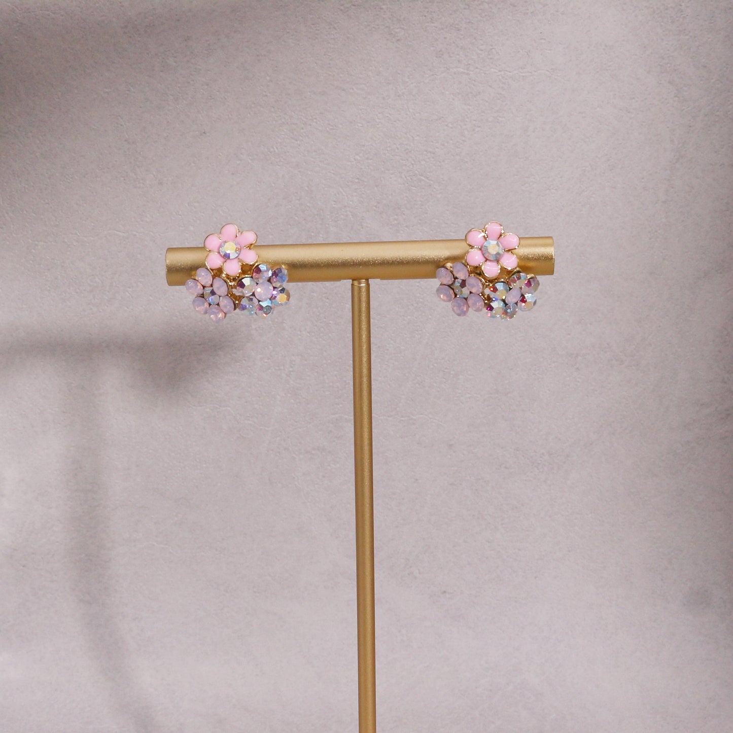 Madge Dainty Floral Cluster Crystal Stud Earrings