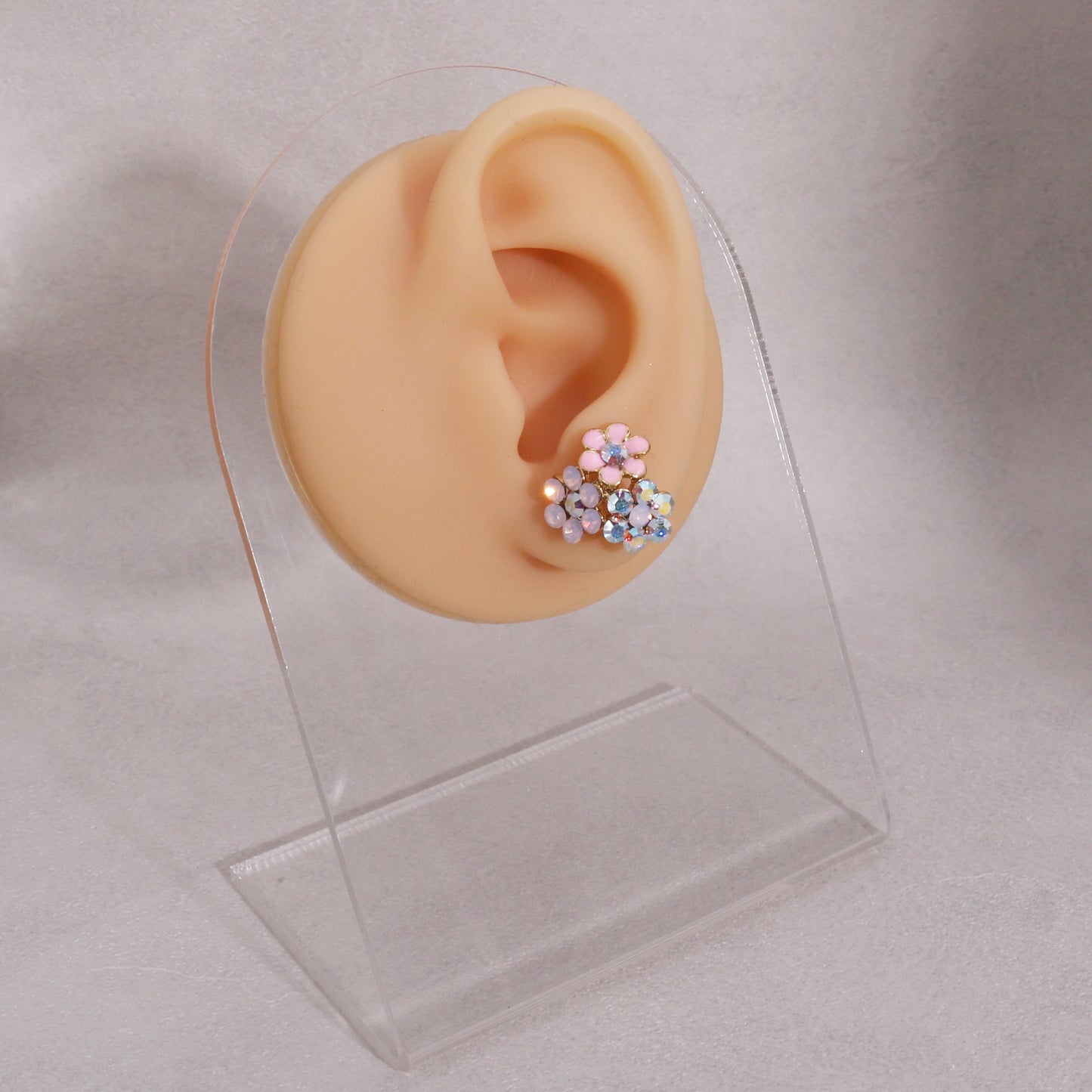Madge Dainty Floral Cluster Crystal Stud Earrings