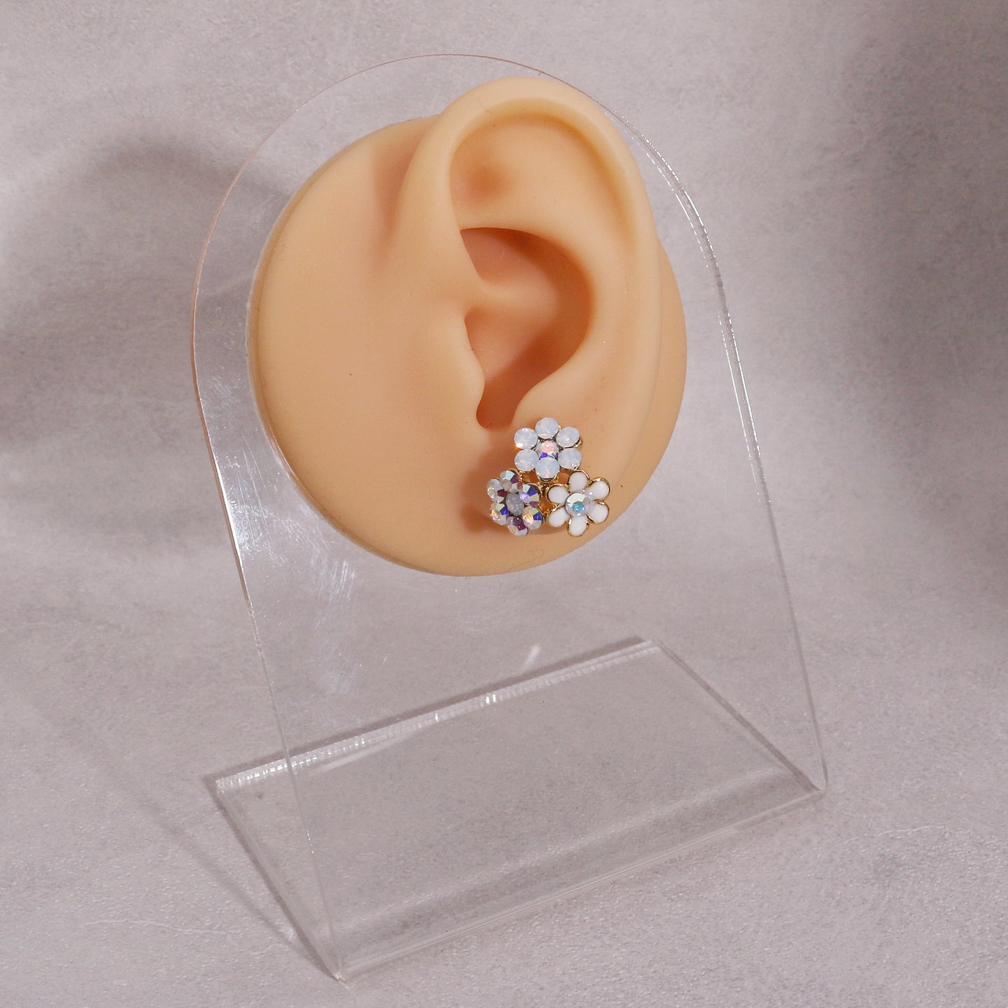 Madge Dainty Floral Cluster Crystal Stud Earrings