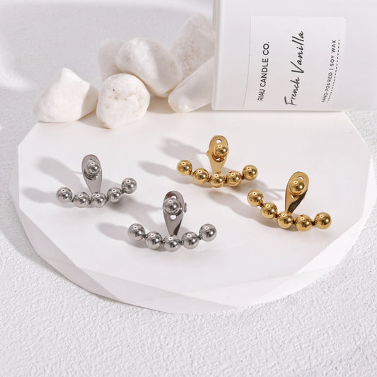 Charley Stainless Steel Beaded Drop Earring Jacket