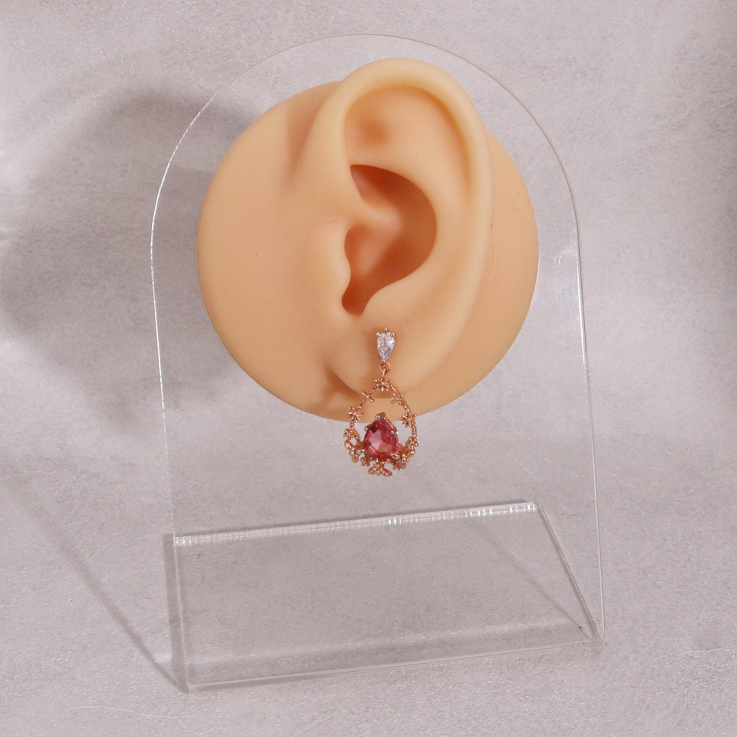 BellaRose Vintage Filigree Pear CZ Drop Earrings