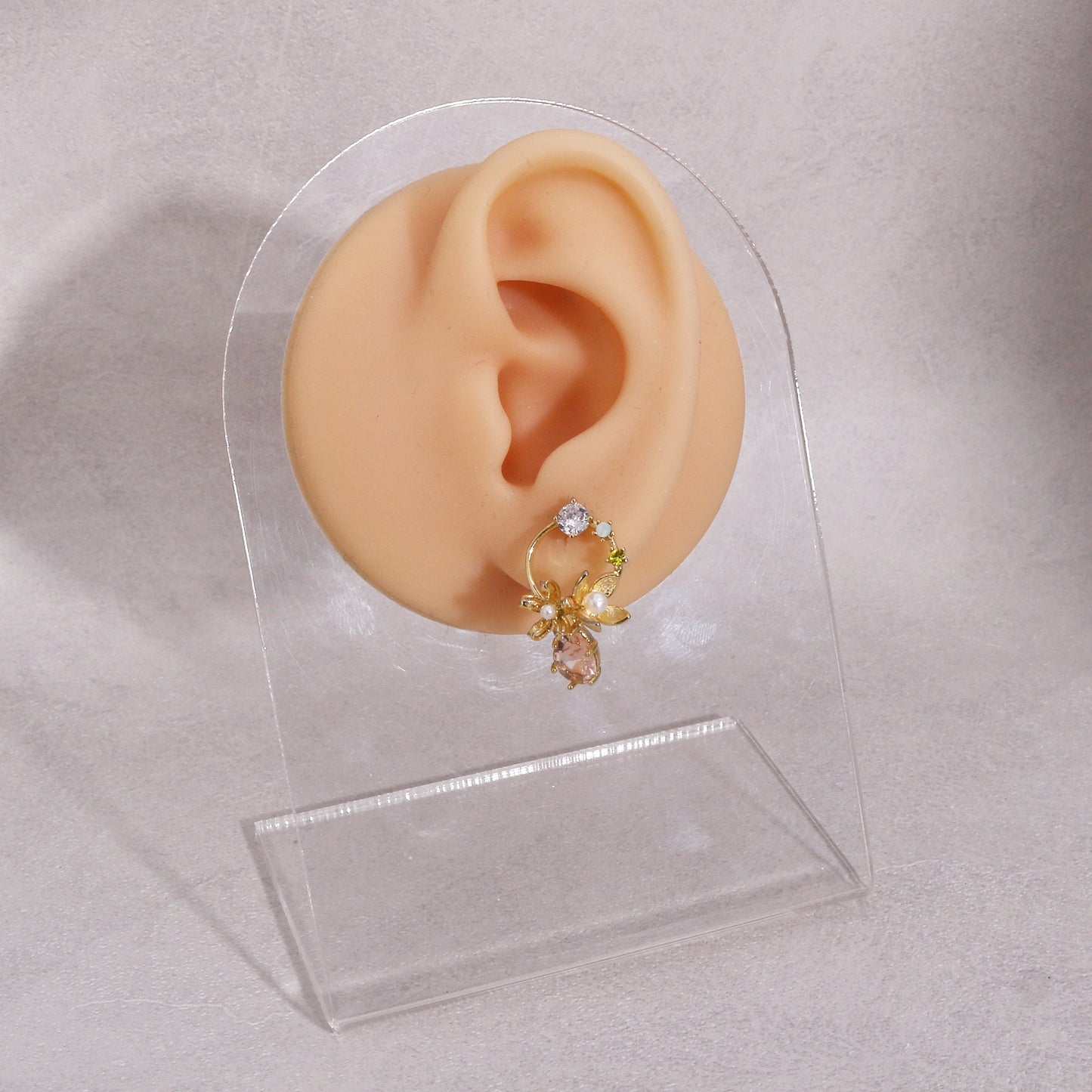 Kimberly Elaborate Floral Crystal Drop Earrings