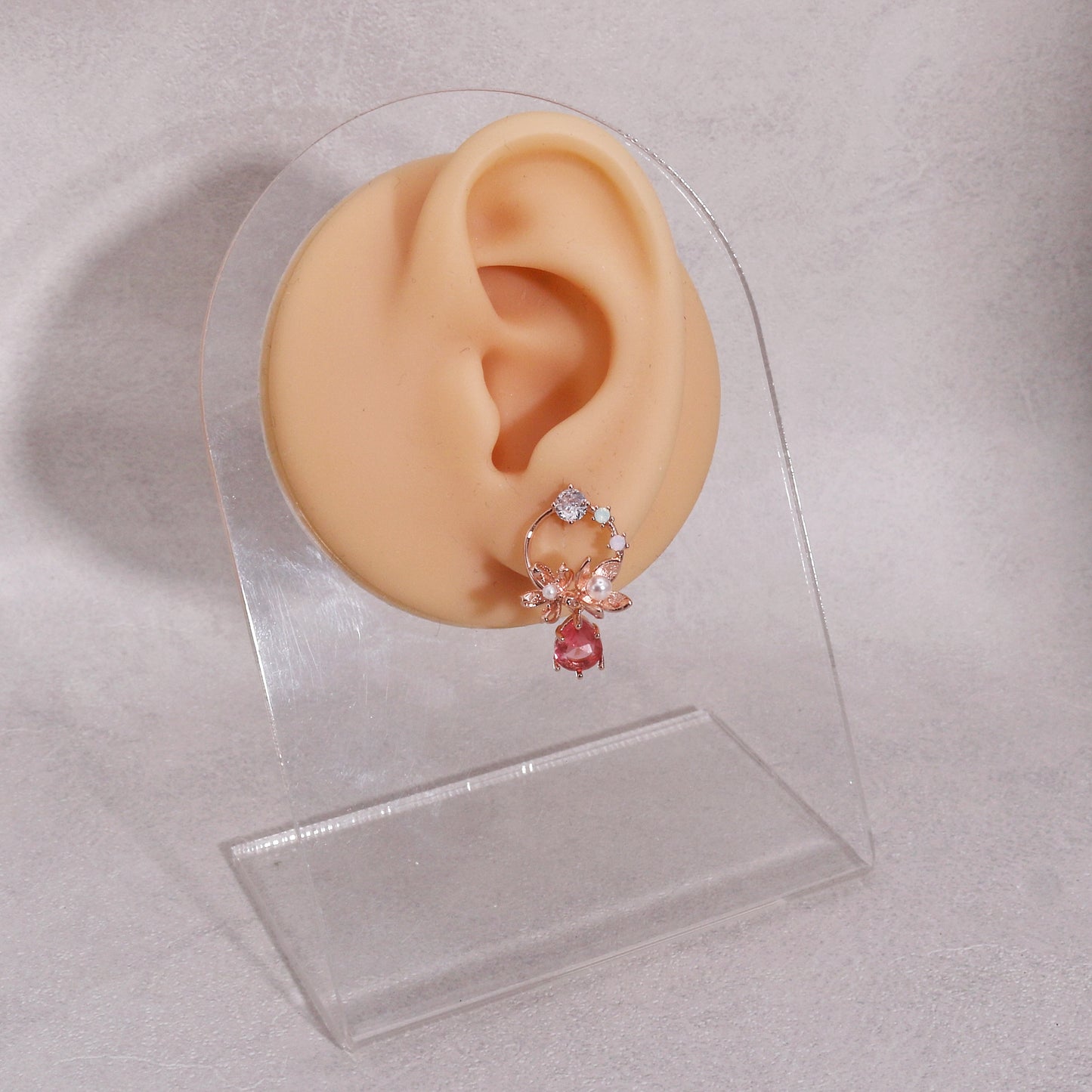 Kimberly Elaborate Floral Crystal Drop Earrings