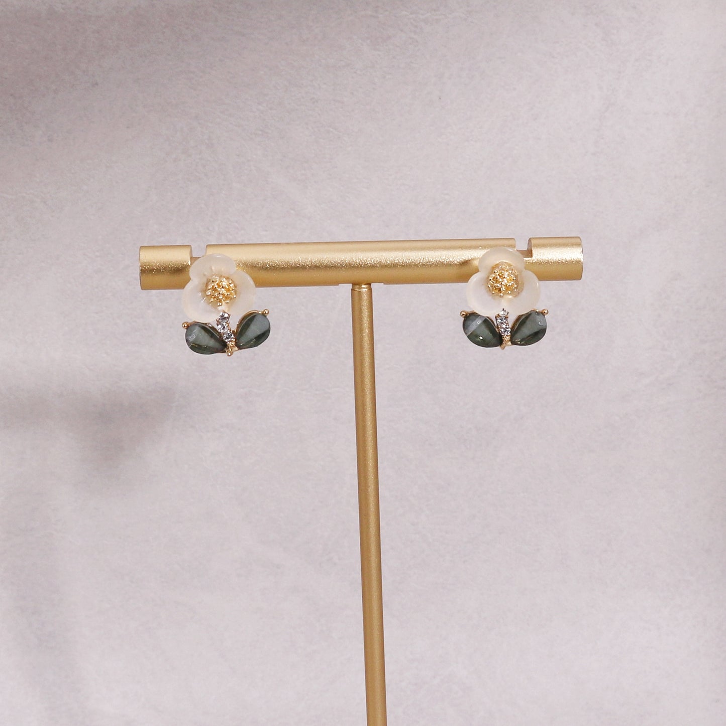 Mirren Dainty Flower Crystal Stud Earrings