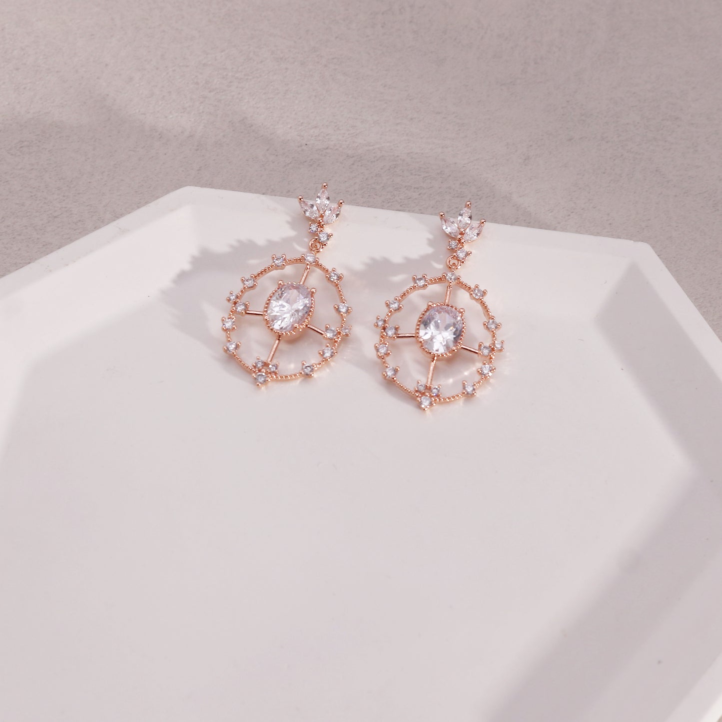 Alessia Casual CZ Filigree Drop Earrings