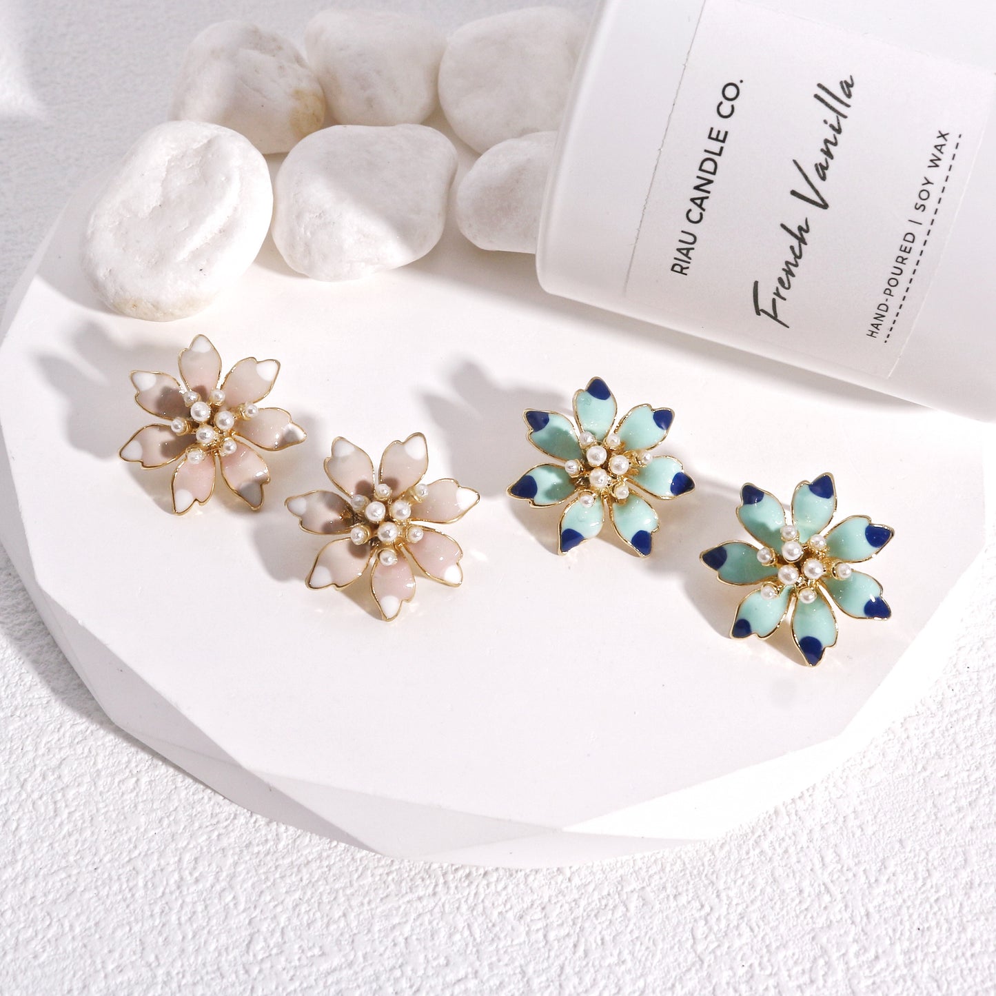 Eva Floral Statement Handcraft Stud Earrings