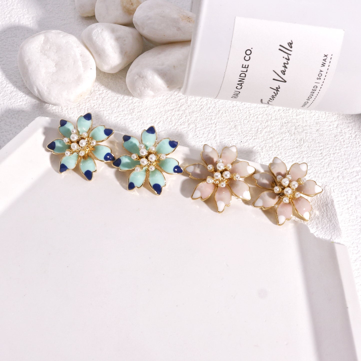 Eva Floral Statement Handcraft Stud Earrings