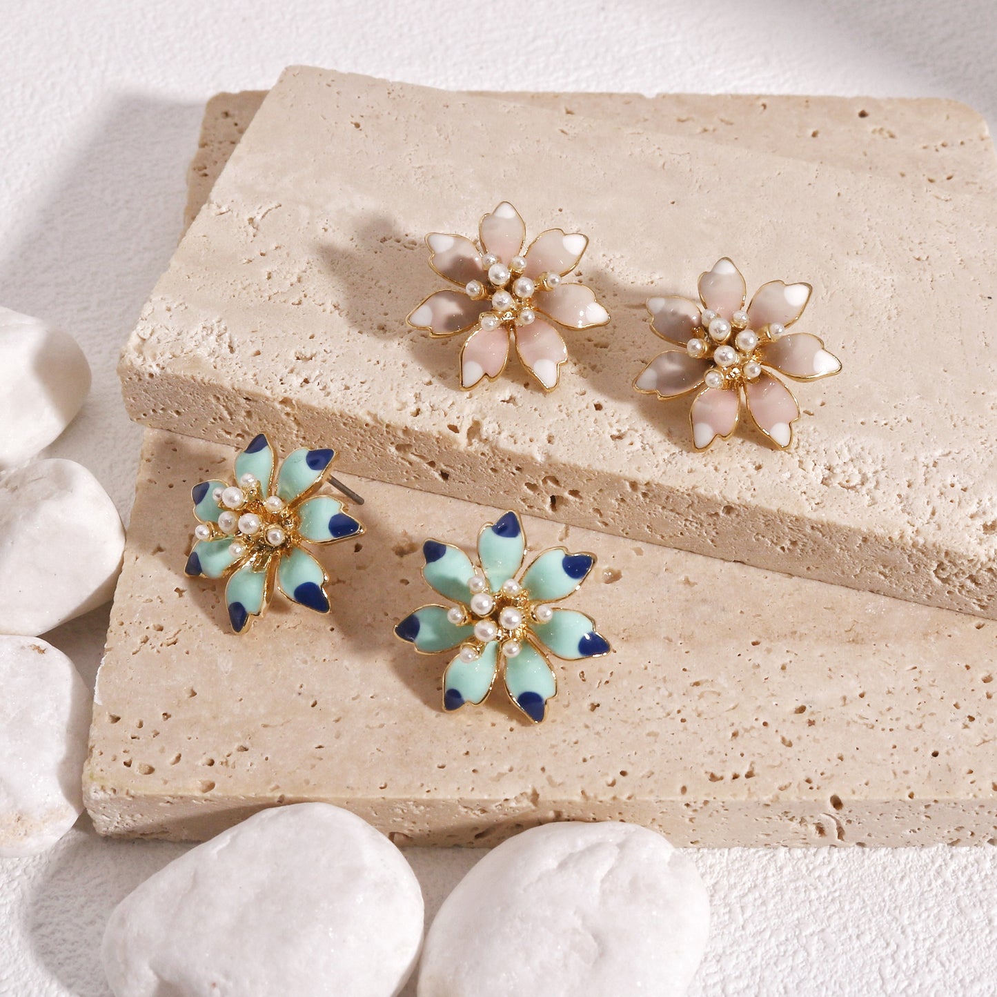 Eva Floral Statement Handcraft Stud Earrings