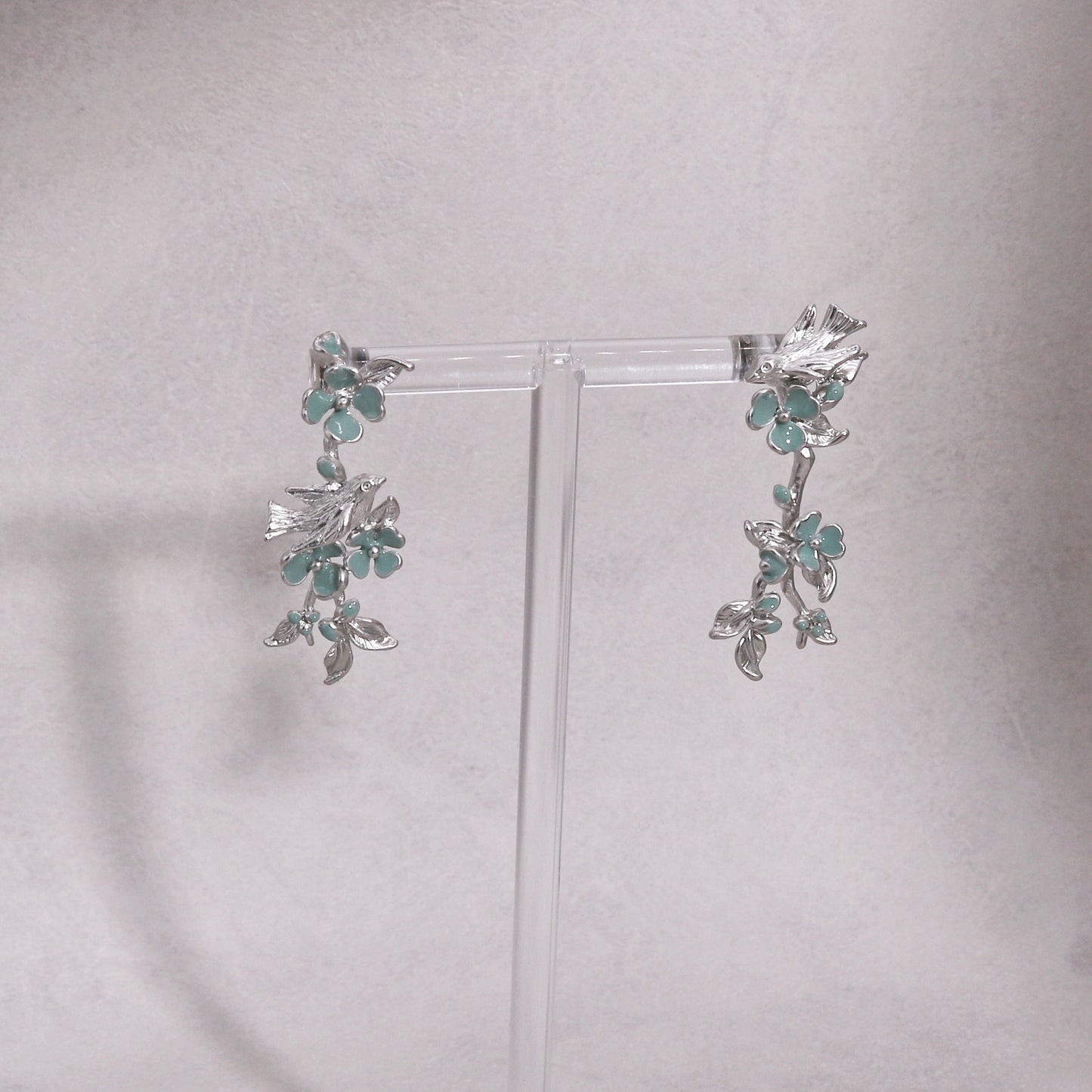 Natalie Floral Dove Garden Dangle Earrings