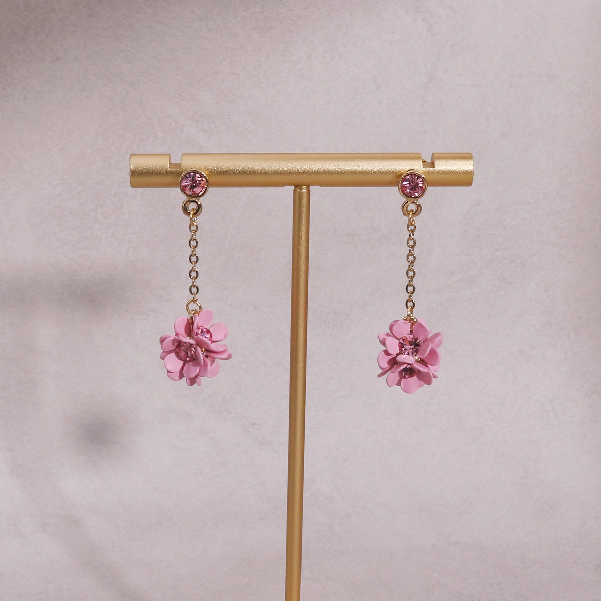 Floral Cluster Drop Dangle Earrings
