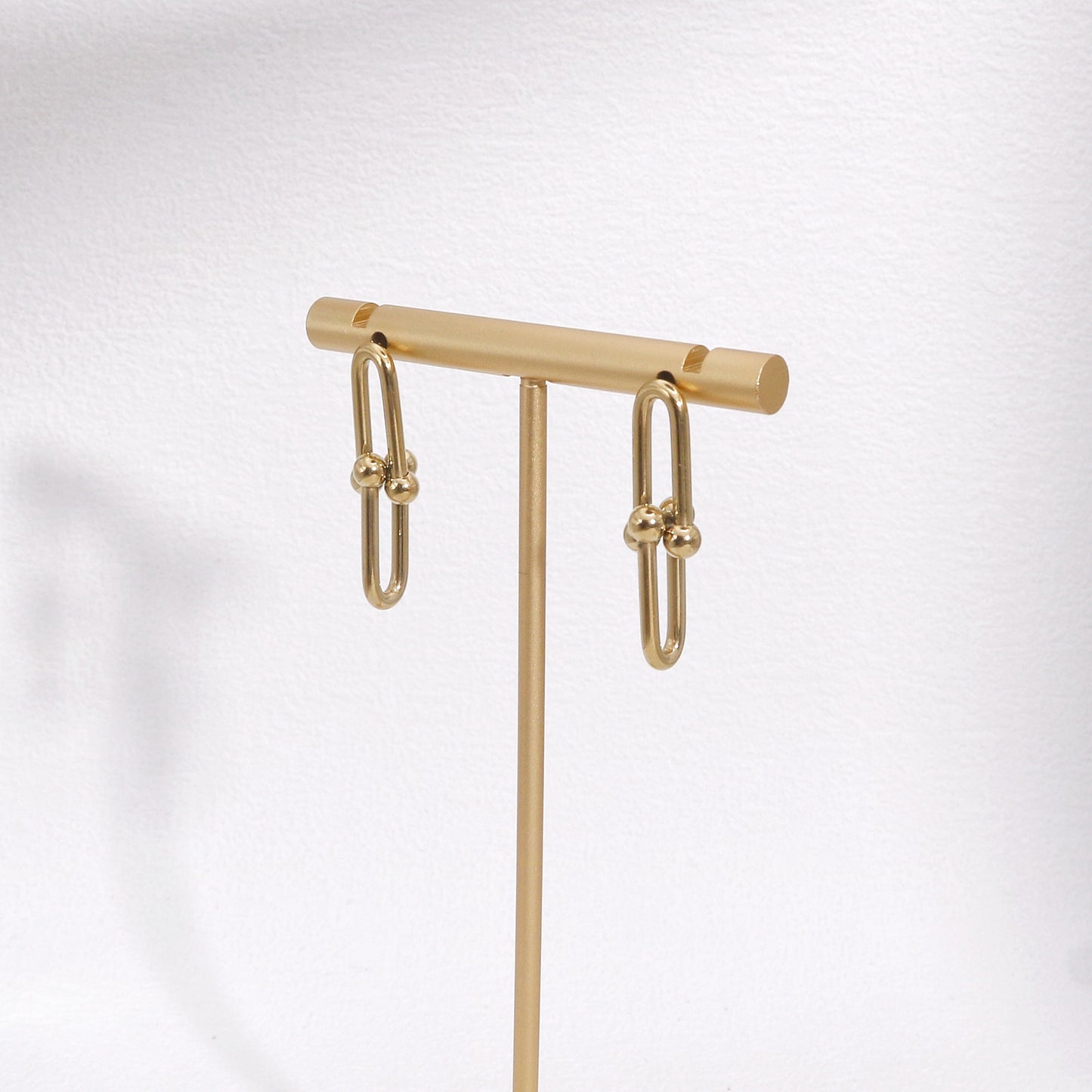 Ellanora Steel Hardware Statement Drop Earrings