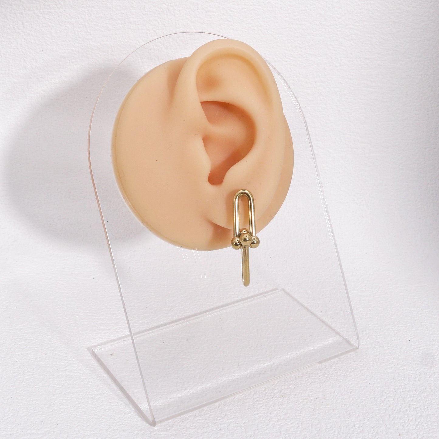 Ellanora Steel Hardware Statement Drop Earrings