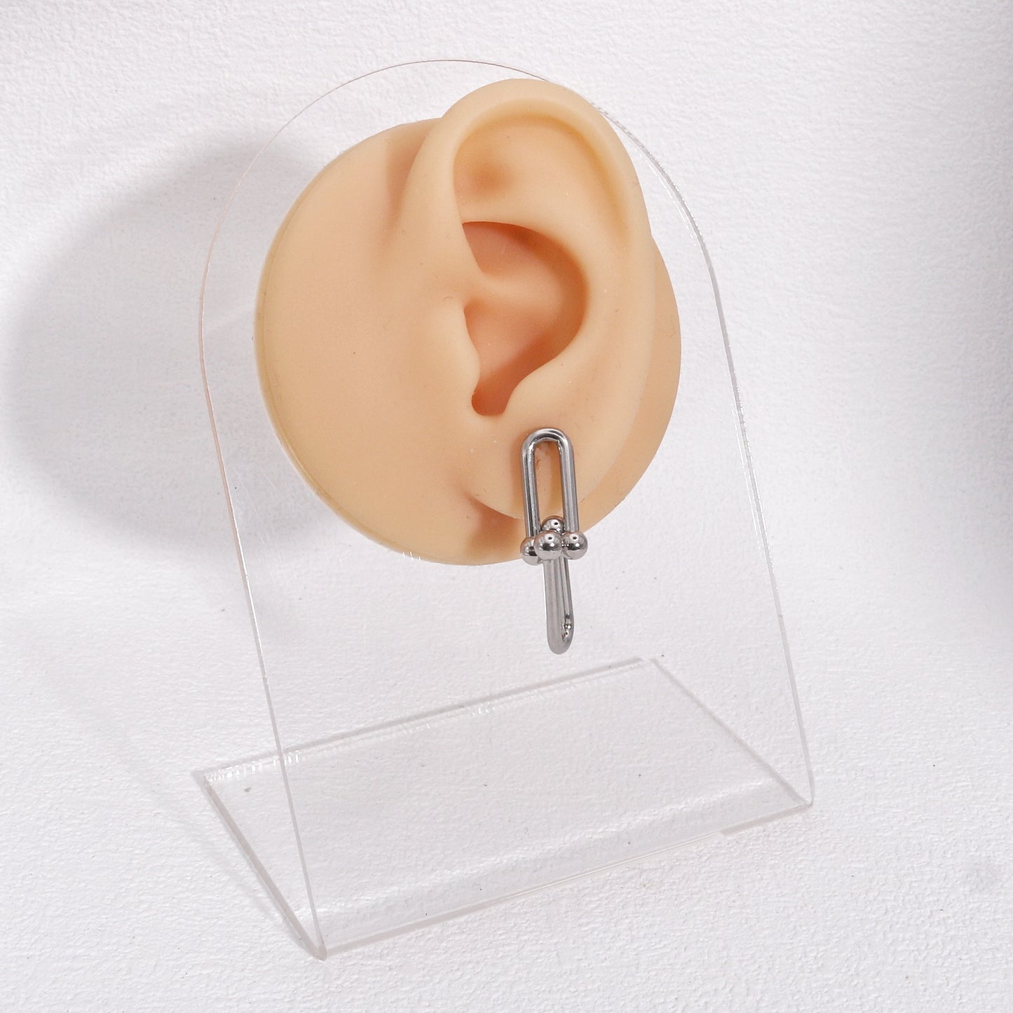Ellanora Steel Hardware Statement Drop Earrings