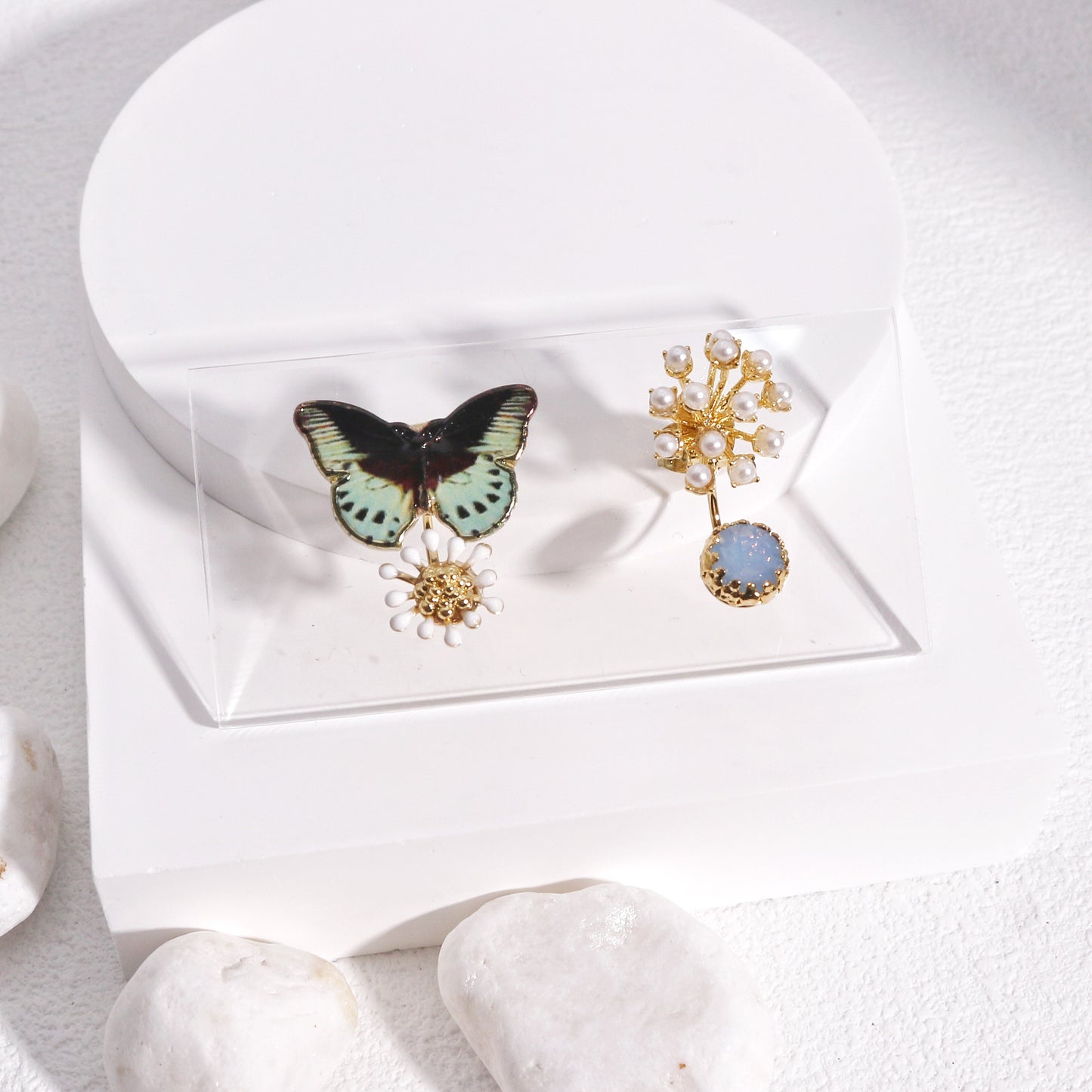 Beverly Asymmetrical Avant Garde Front Back Earrings